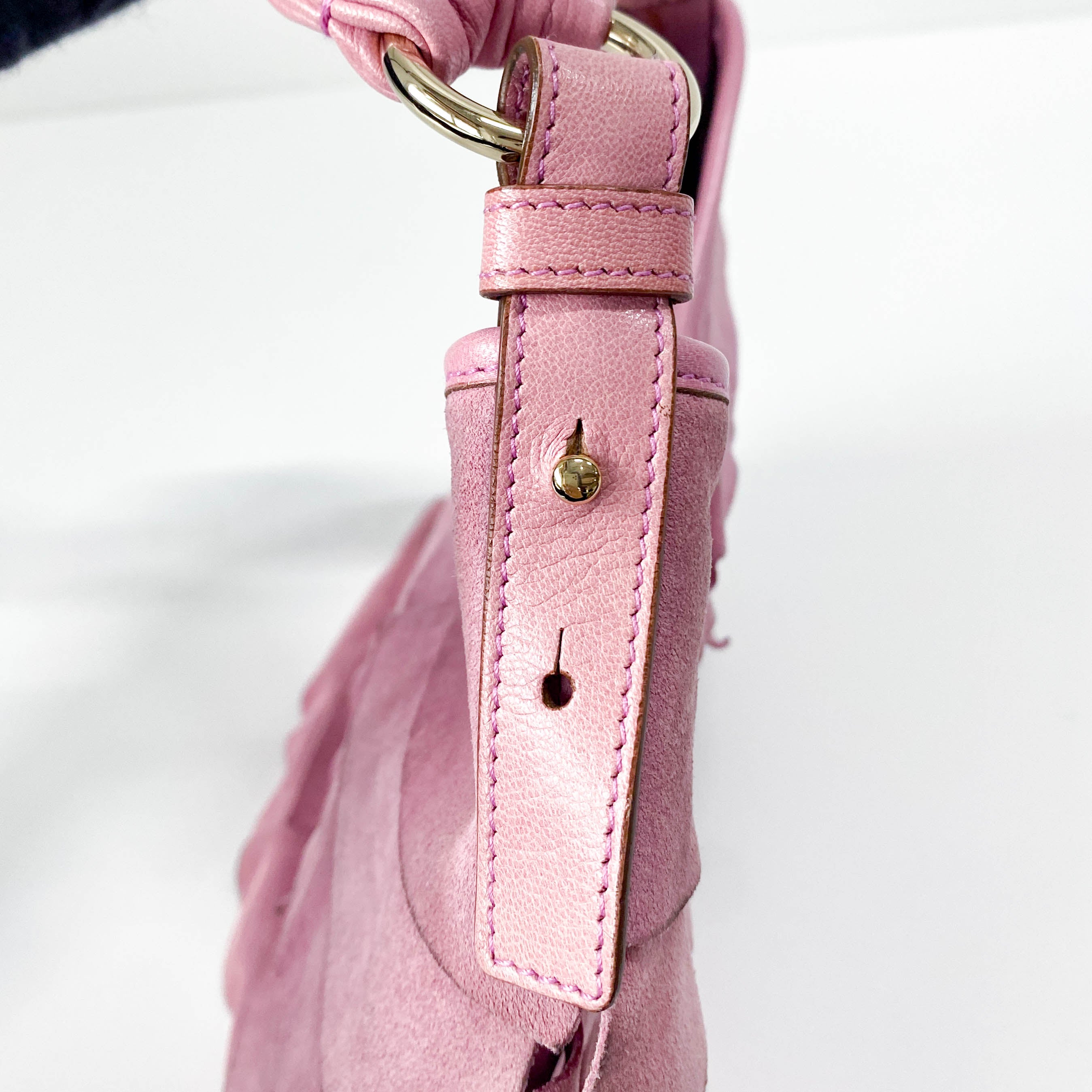 Saint Tropez Rosé Pink Suede Handle Bag
