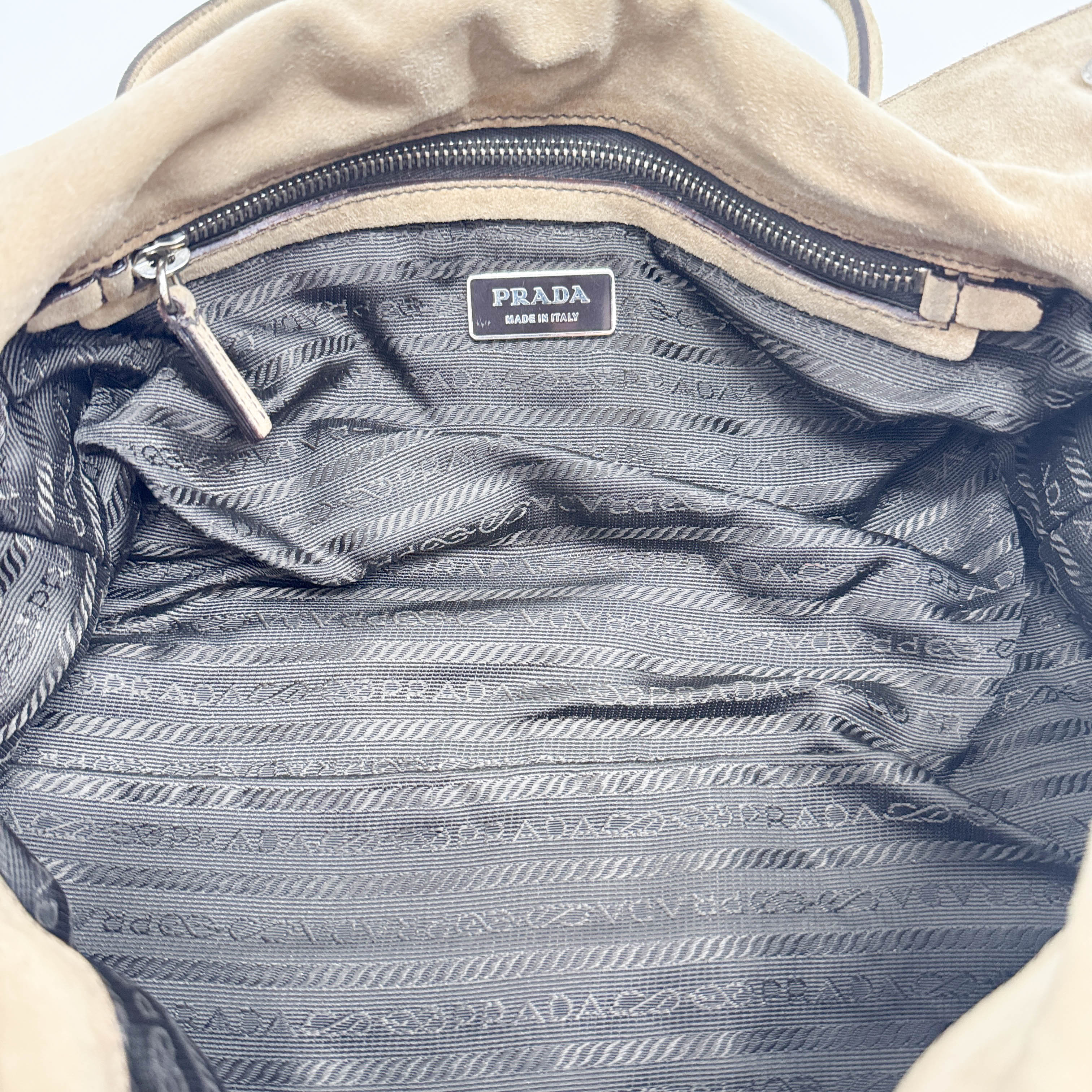 Sand Suede Shoulder Bag