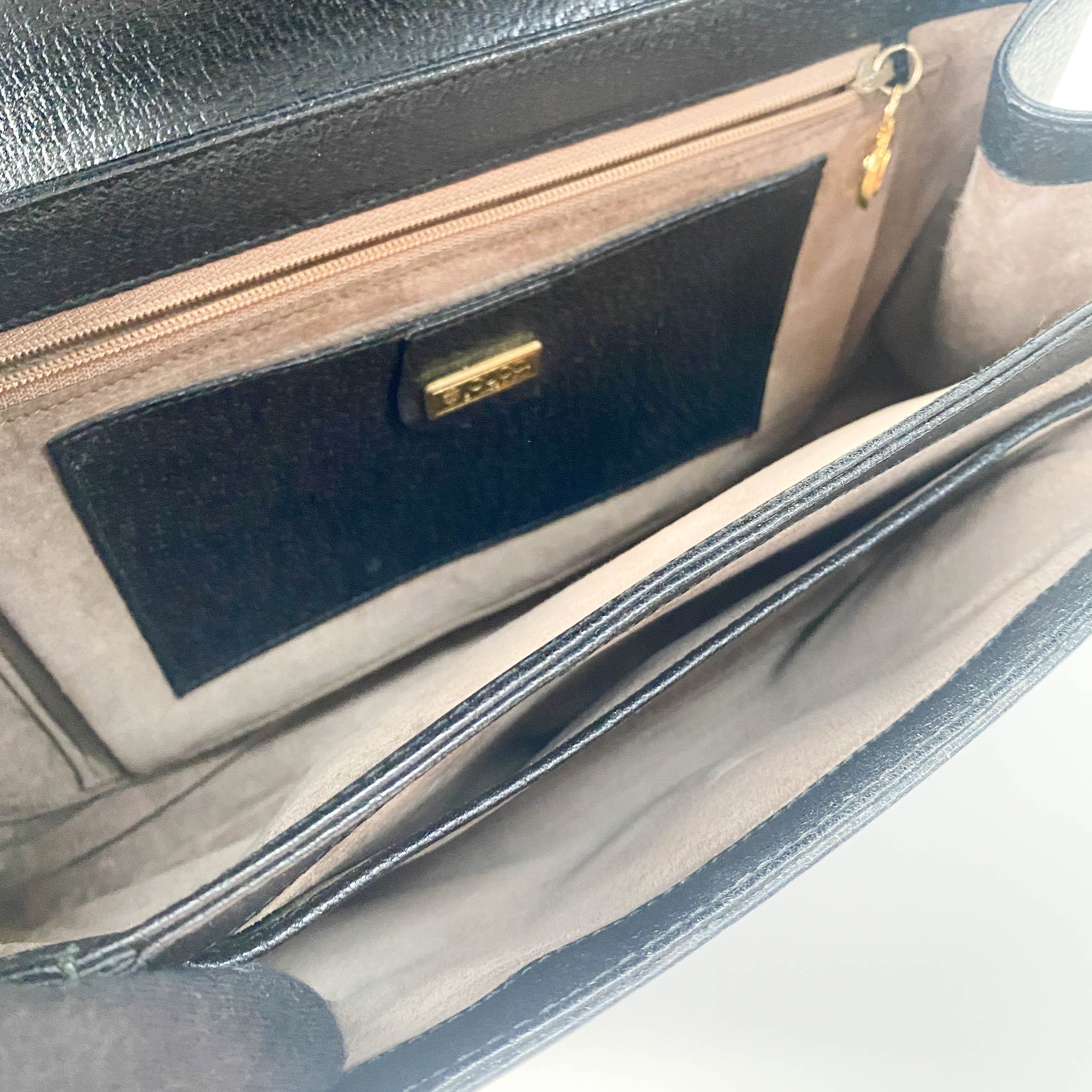 Bamboo Black Leather Handbag