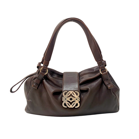 Brown Nappa Leather Shoulder Bag
