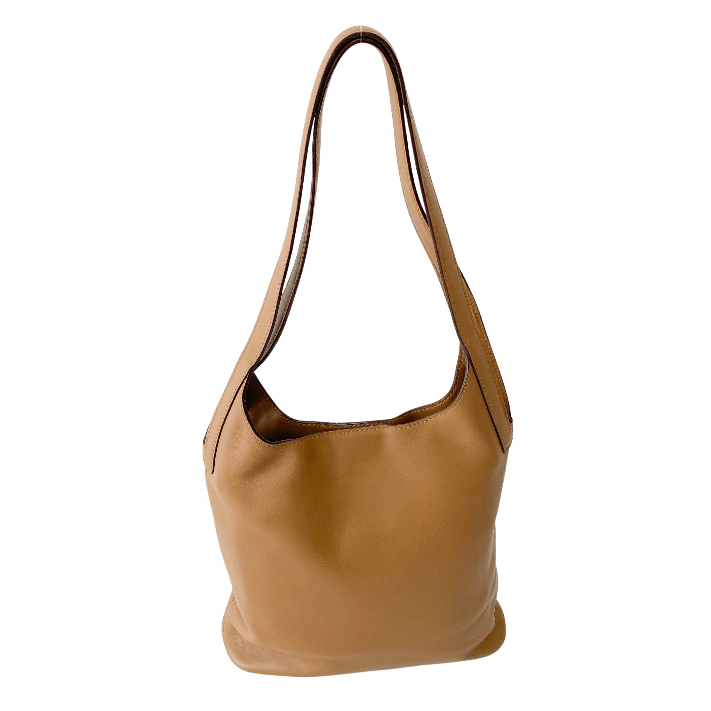 Brown Leather Hobo Shoulder Bag