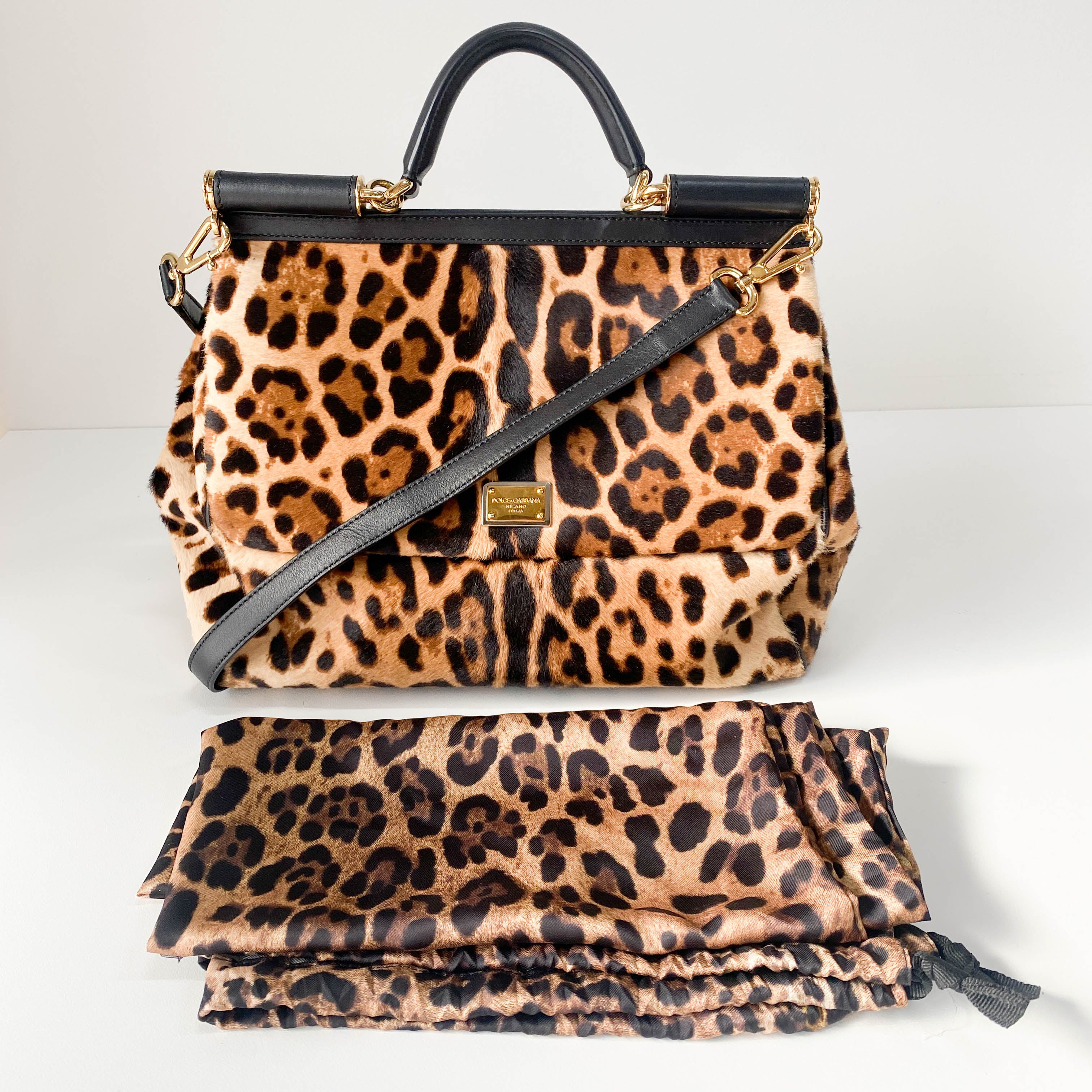 Yellow Jaguar Print Pony Hair Two Way Bag