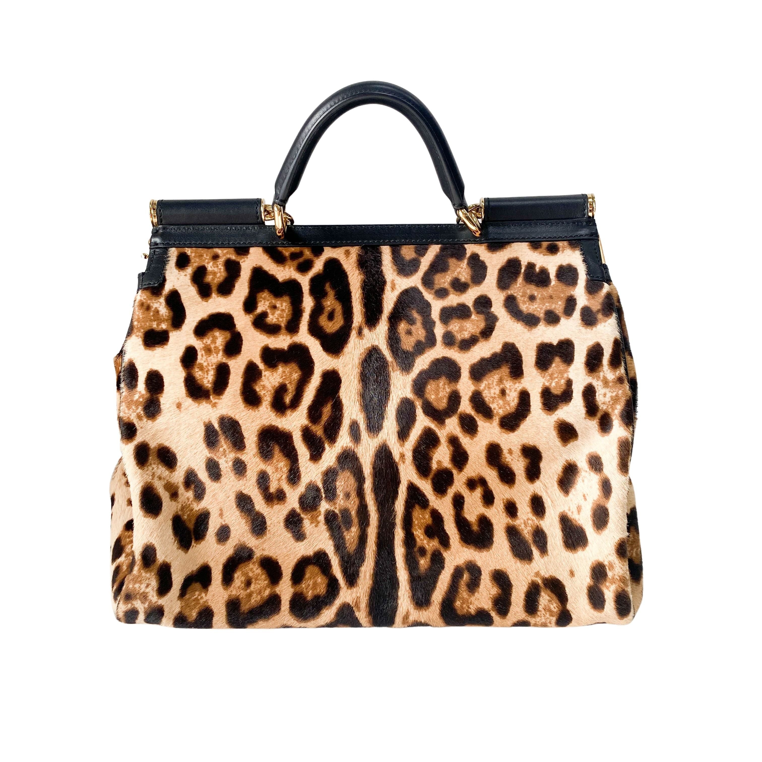 Yellow Jaguar Print Pony Hair Two Way Bag