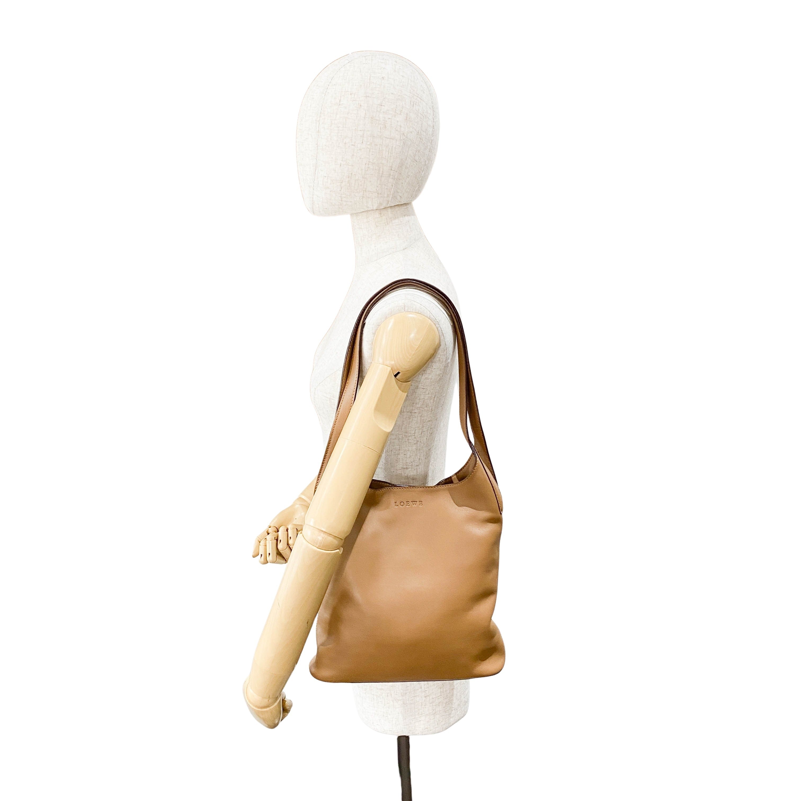 Brown Leather Hobo Shoulder Bag