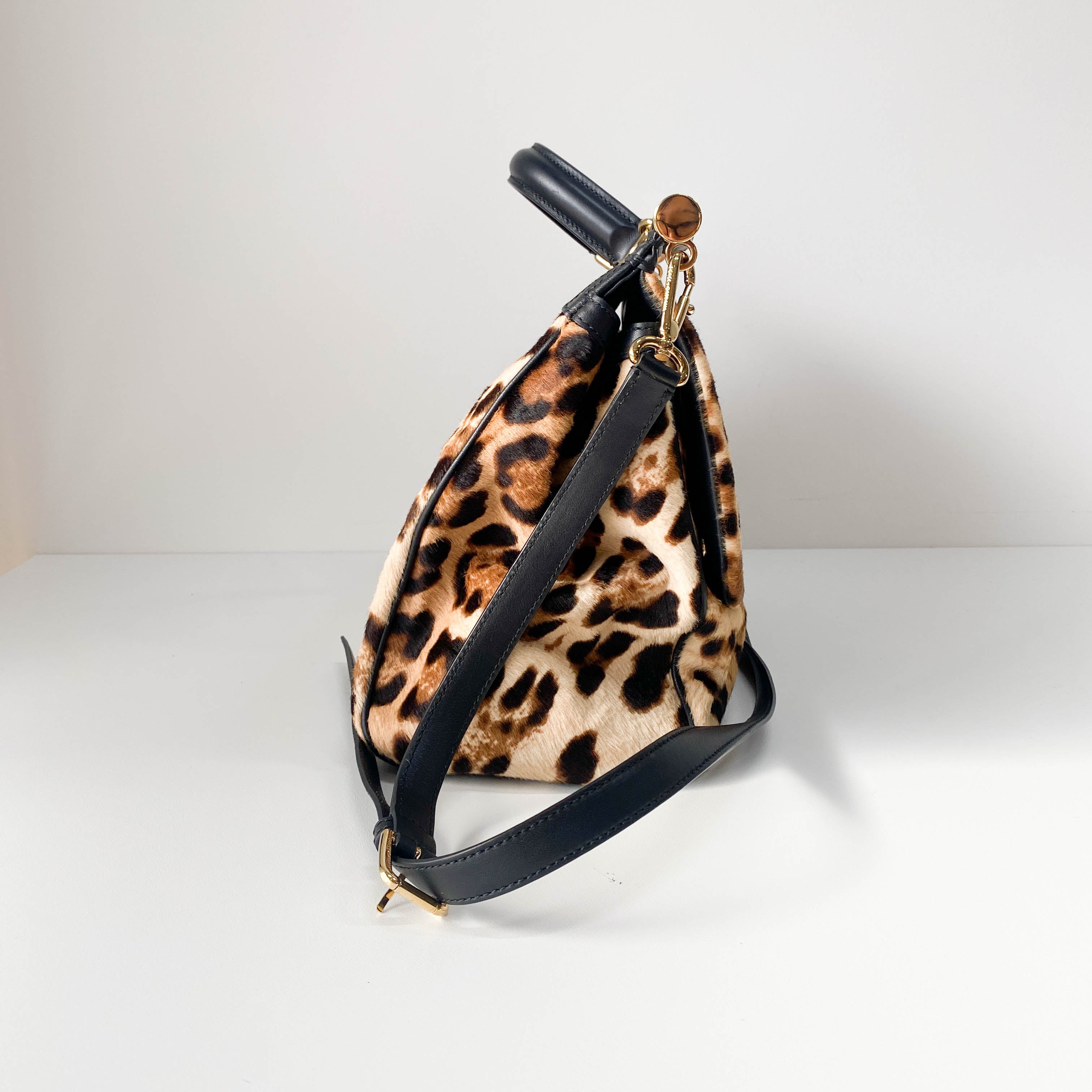 Yellow Jaguar Print Pony Hair Two Way Bag