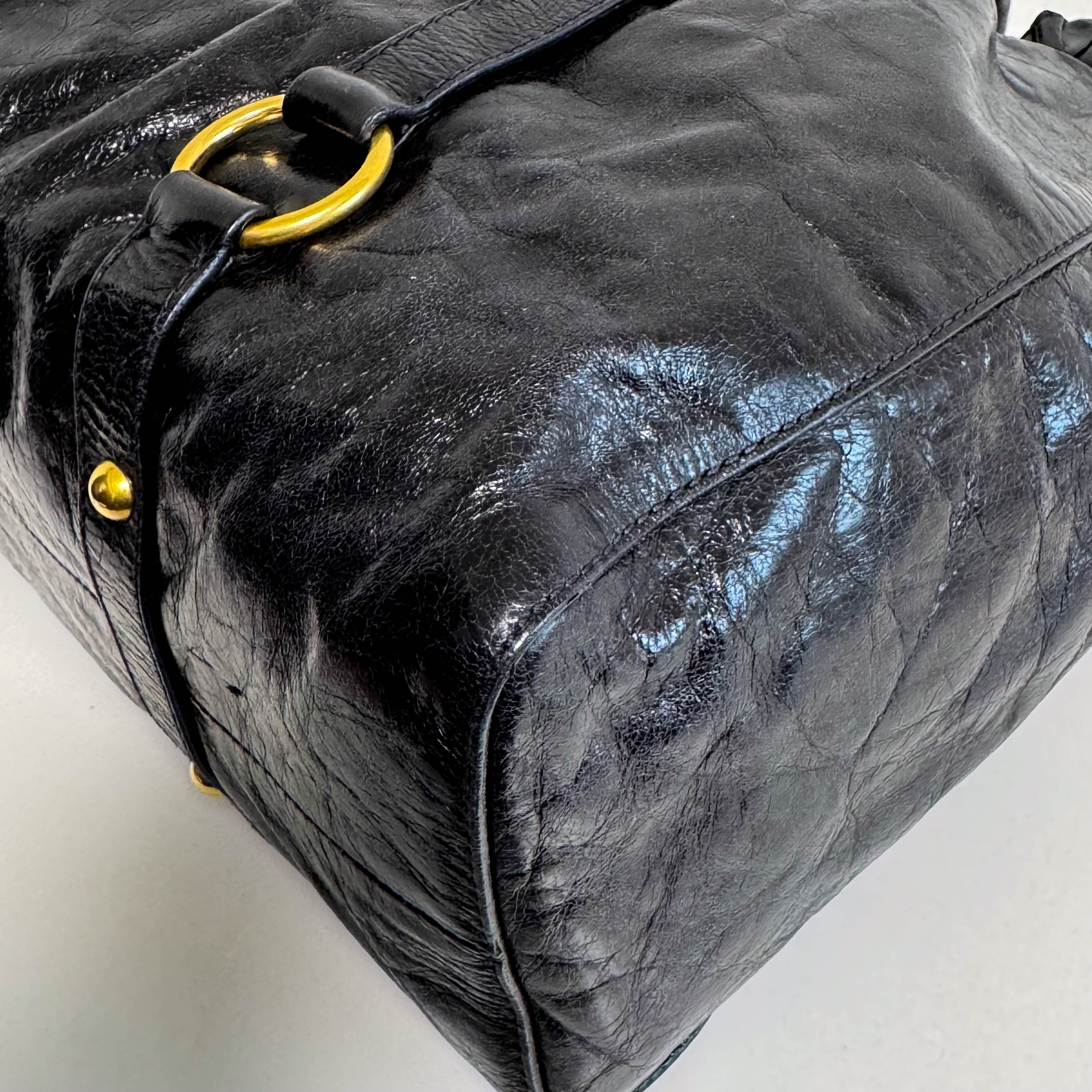 Vitello Black LM Leather Handbag Shoulder Bag