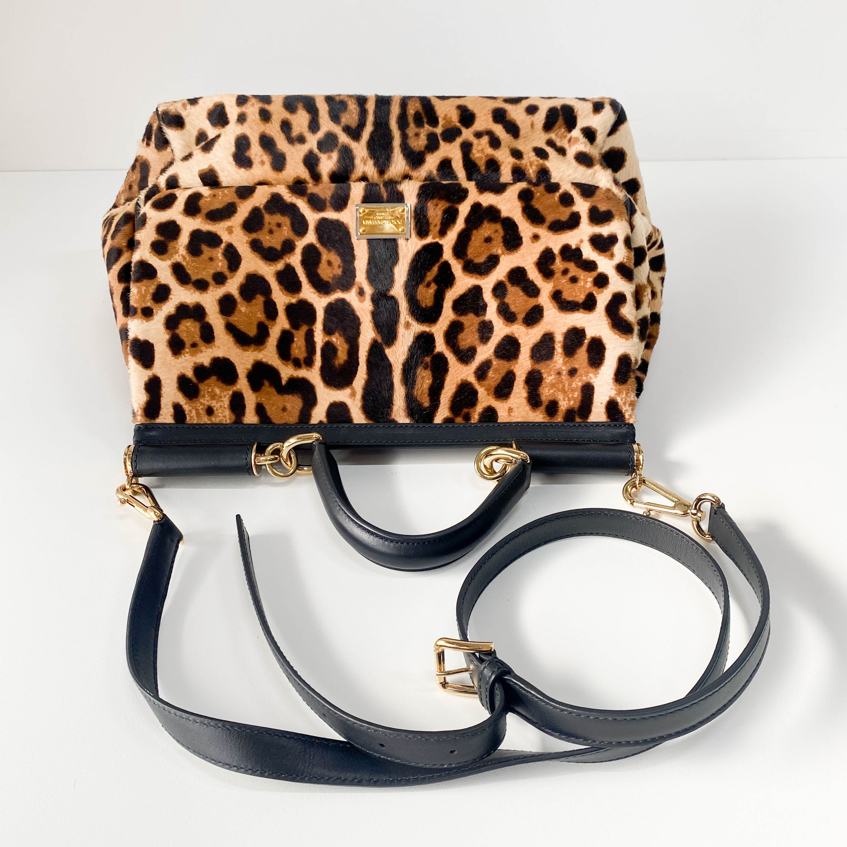 Yellow Jaguar Print Pony Hair Two Way Bag