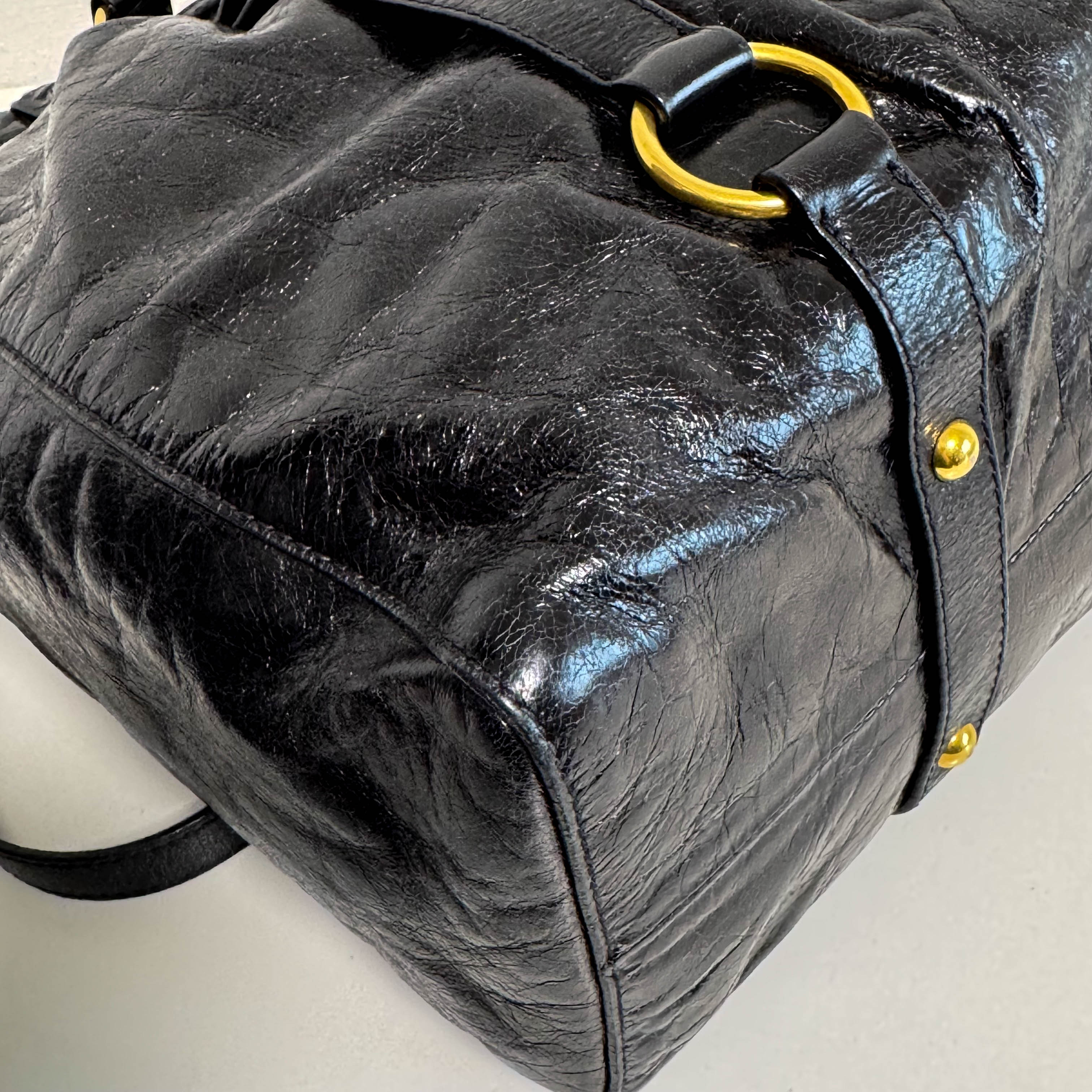 Vitello Black LM Leather Handbag Shoulder Bag