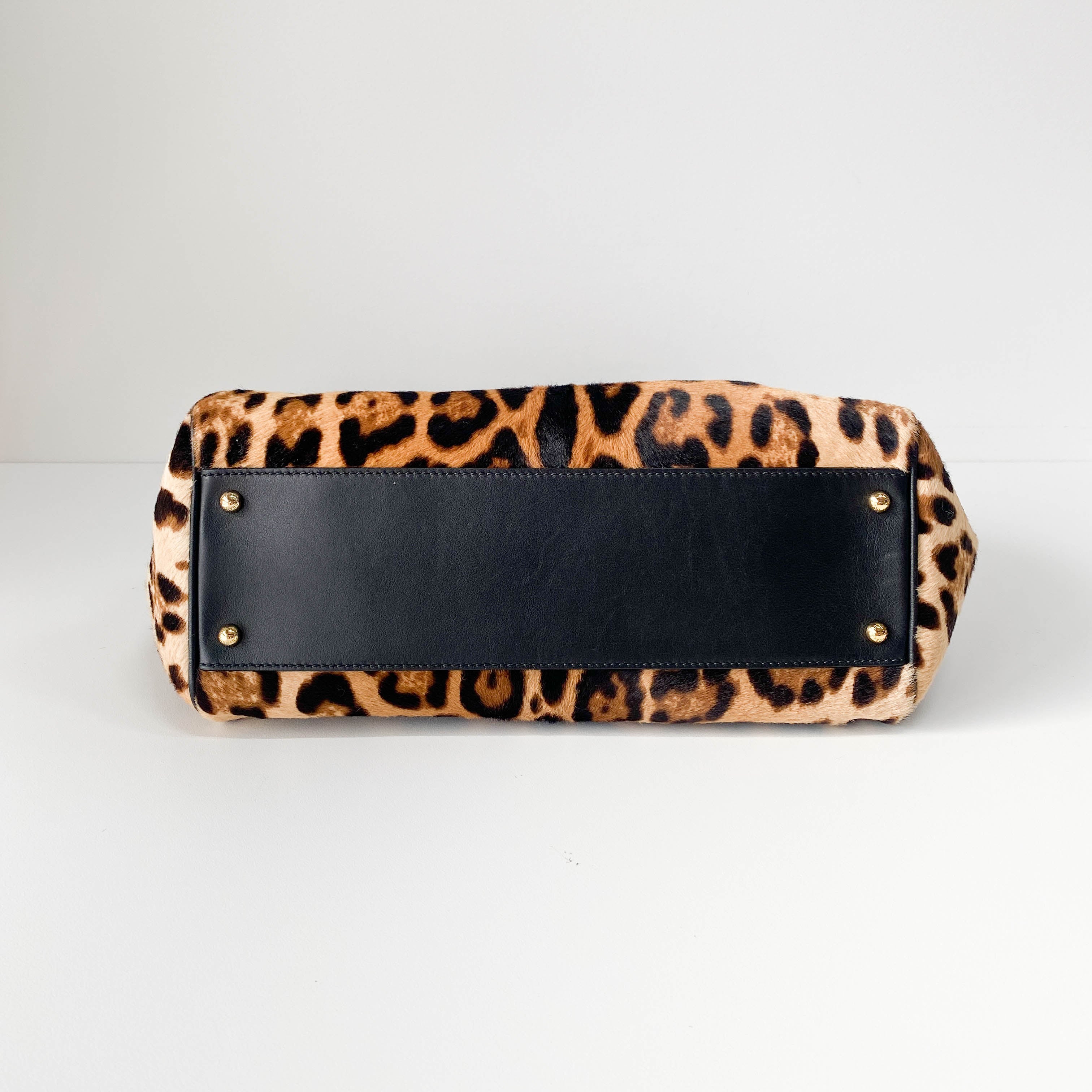 Yellow Jaguar Print Pony Hair Two Way Bag