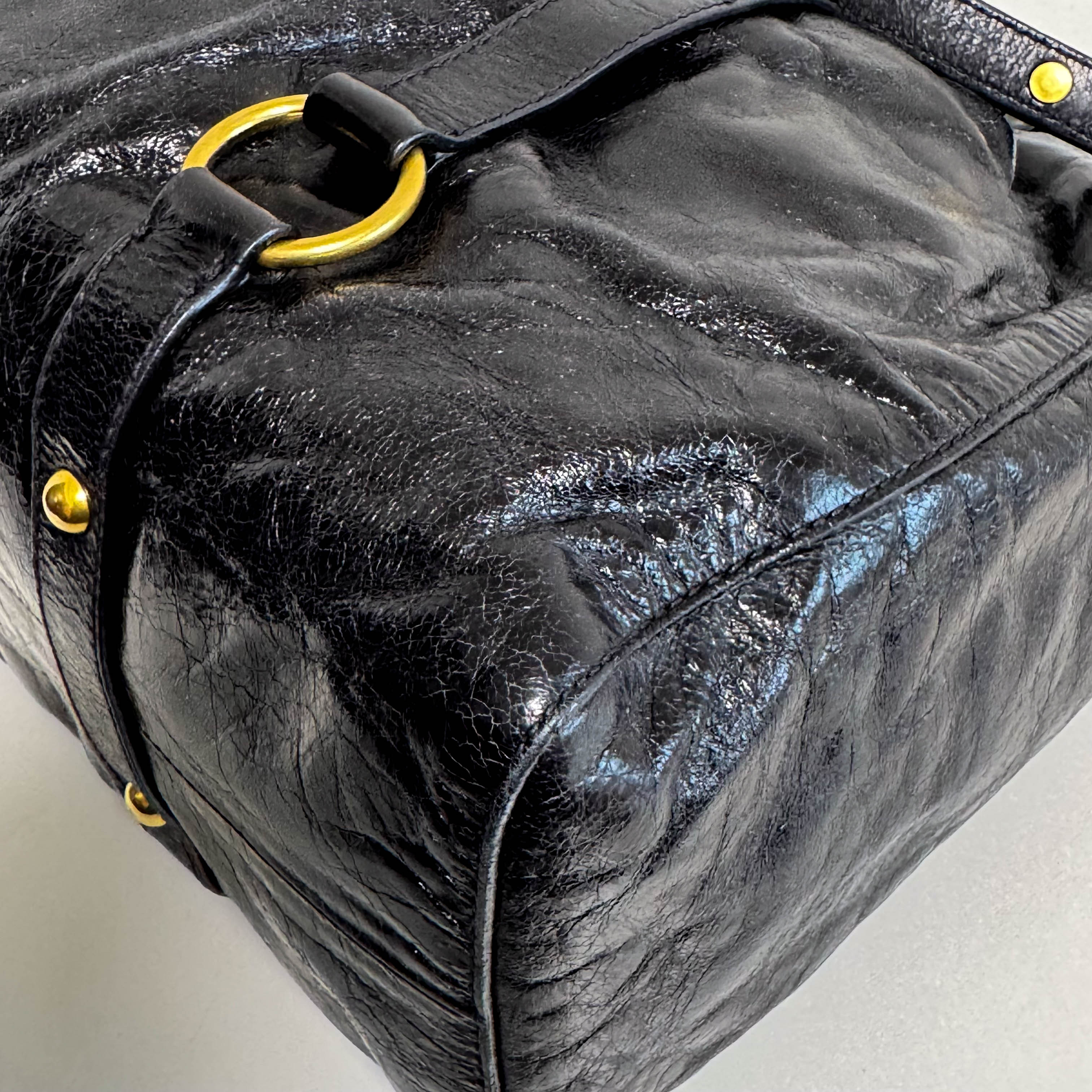 Vitello Black LM Leather Handbag Shoulder Bag