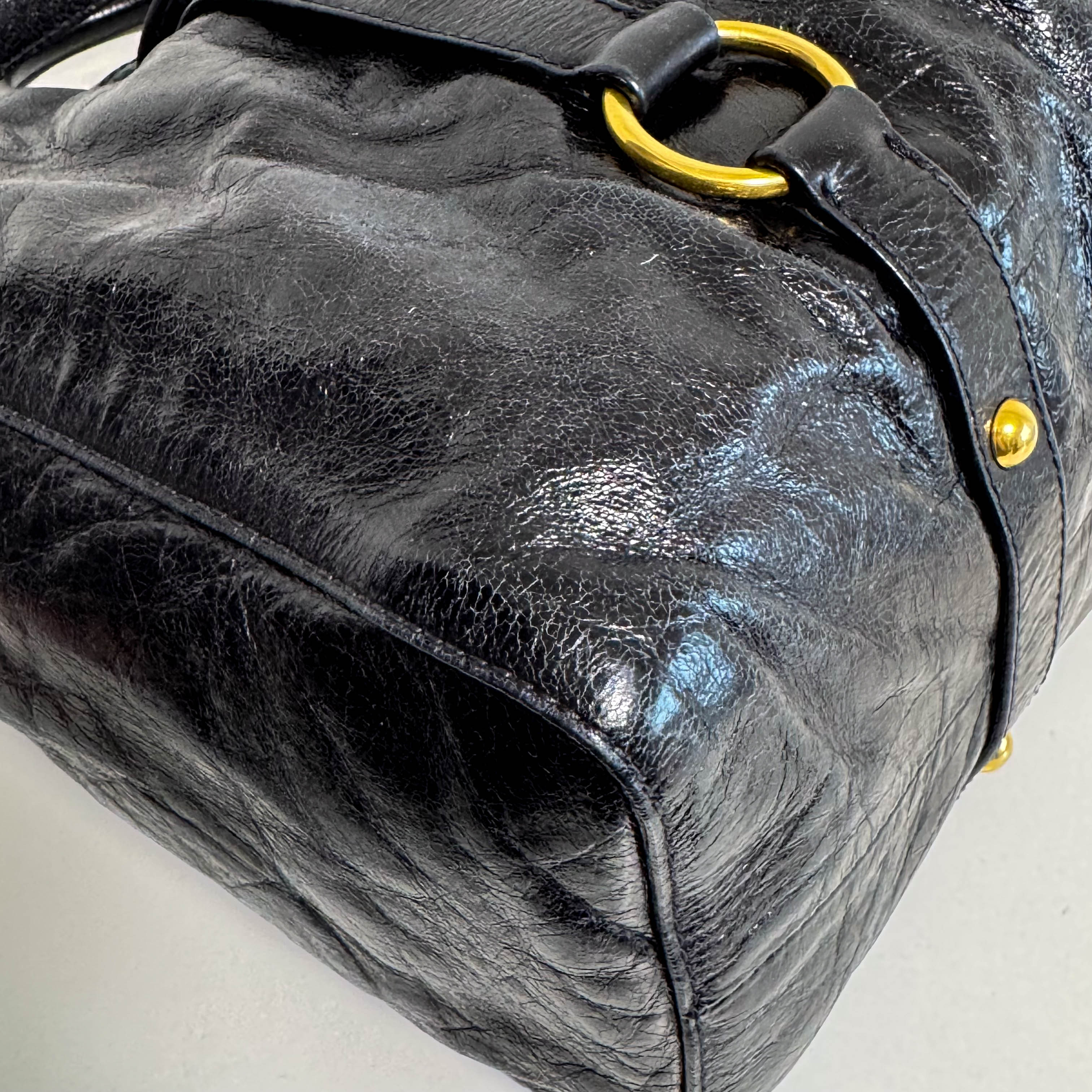 Vitello Black LM Leather Handbag Shoulder Bag