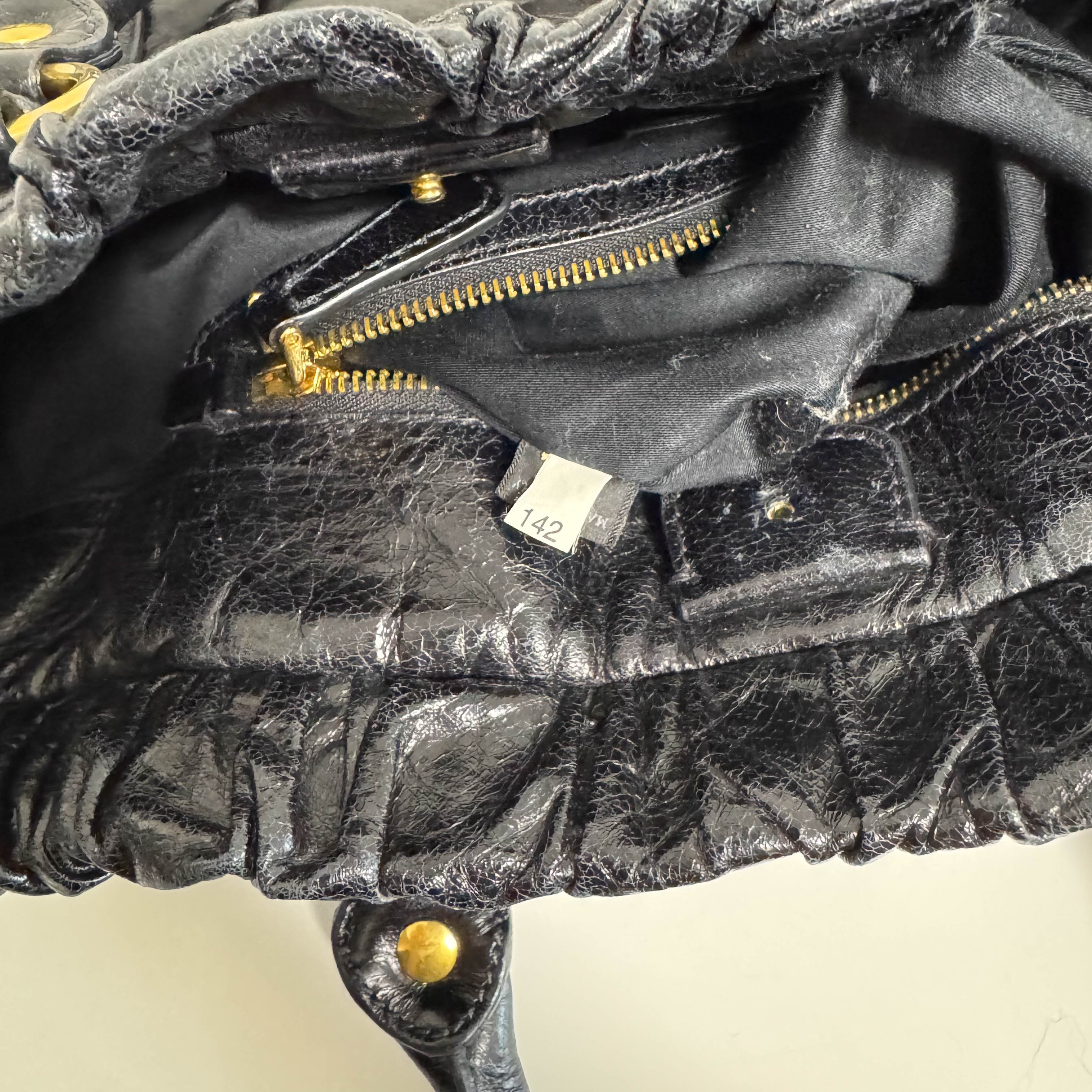 Vitello Black LM Leather Handbag Shoulder Bag