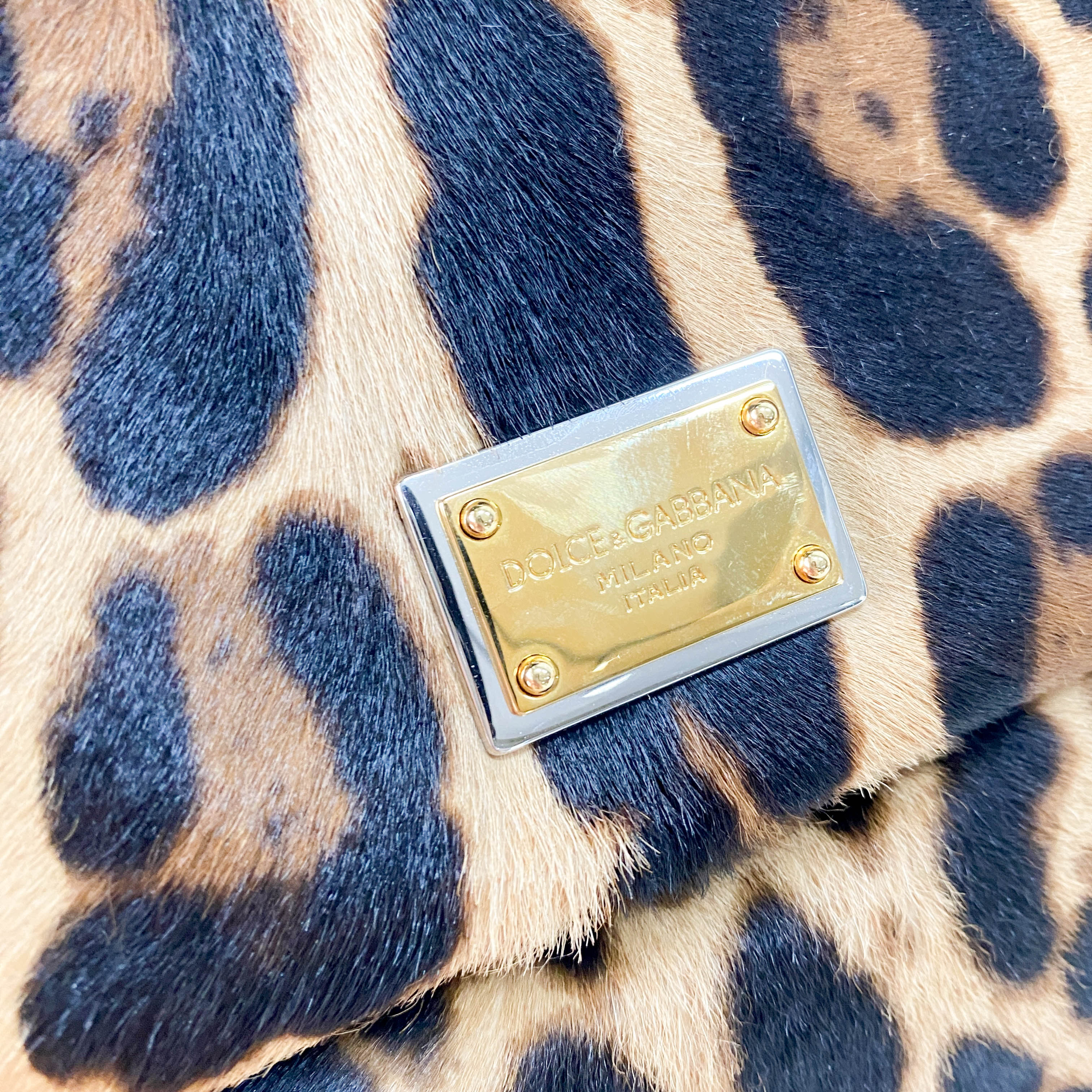 Yellow Jaguar Print Pony Hair Two Way Bag