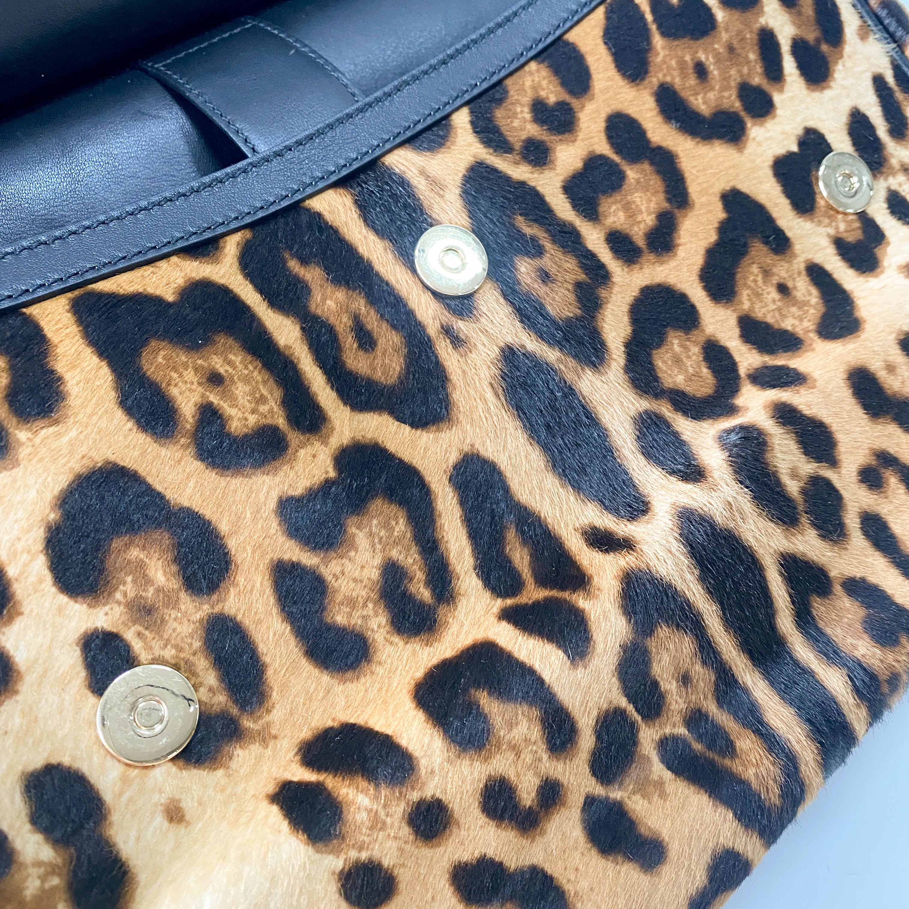 Yellow Jaguar Print Pony Hair Two Way Bag