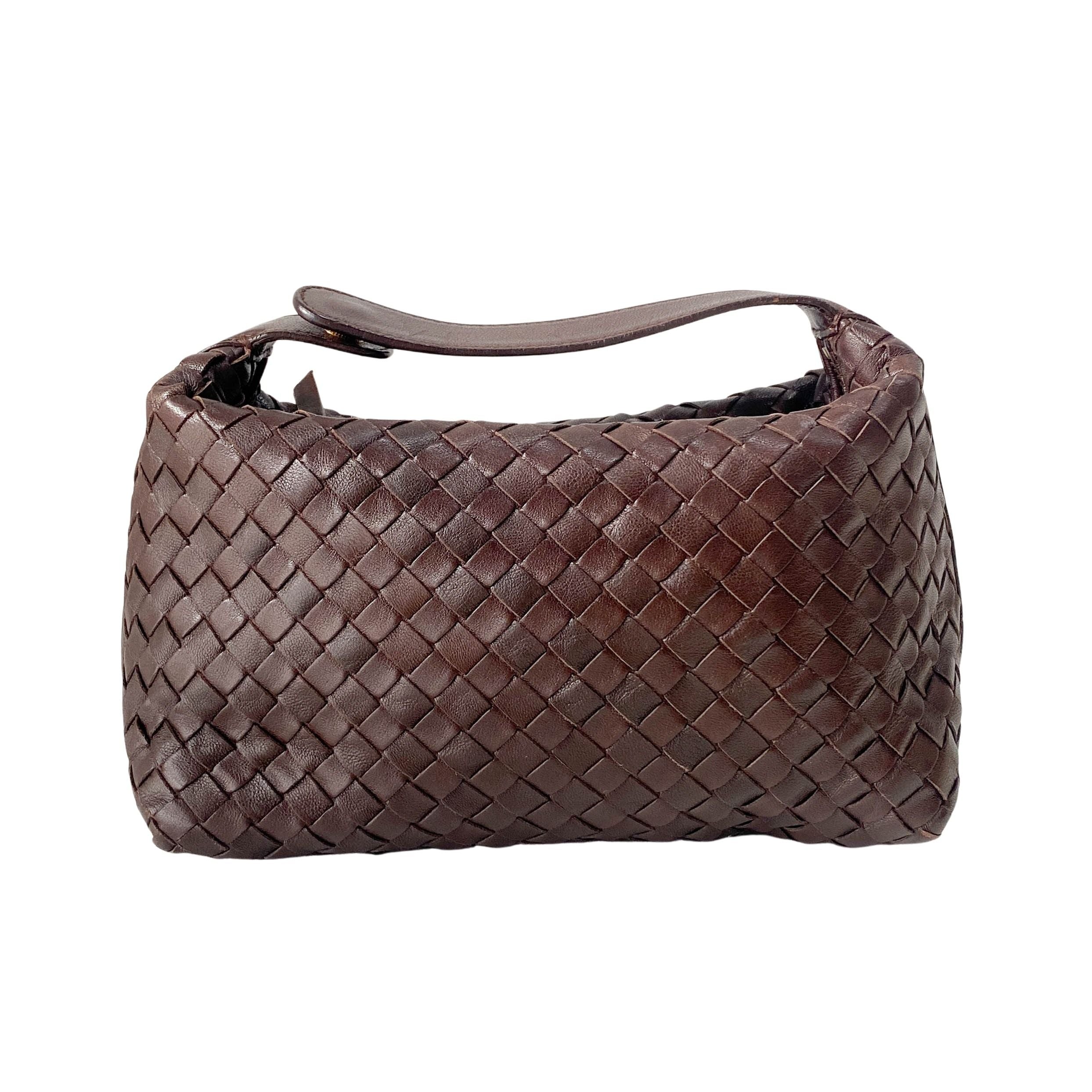 Intrecciato Brown Leather Handbag