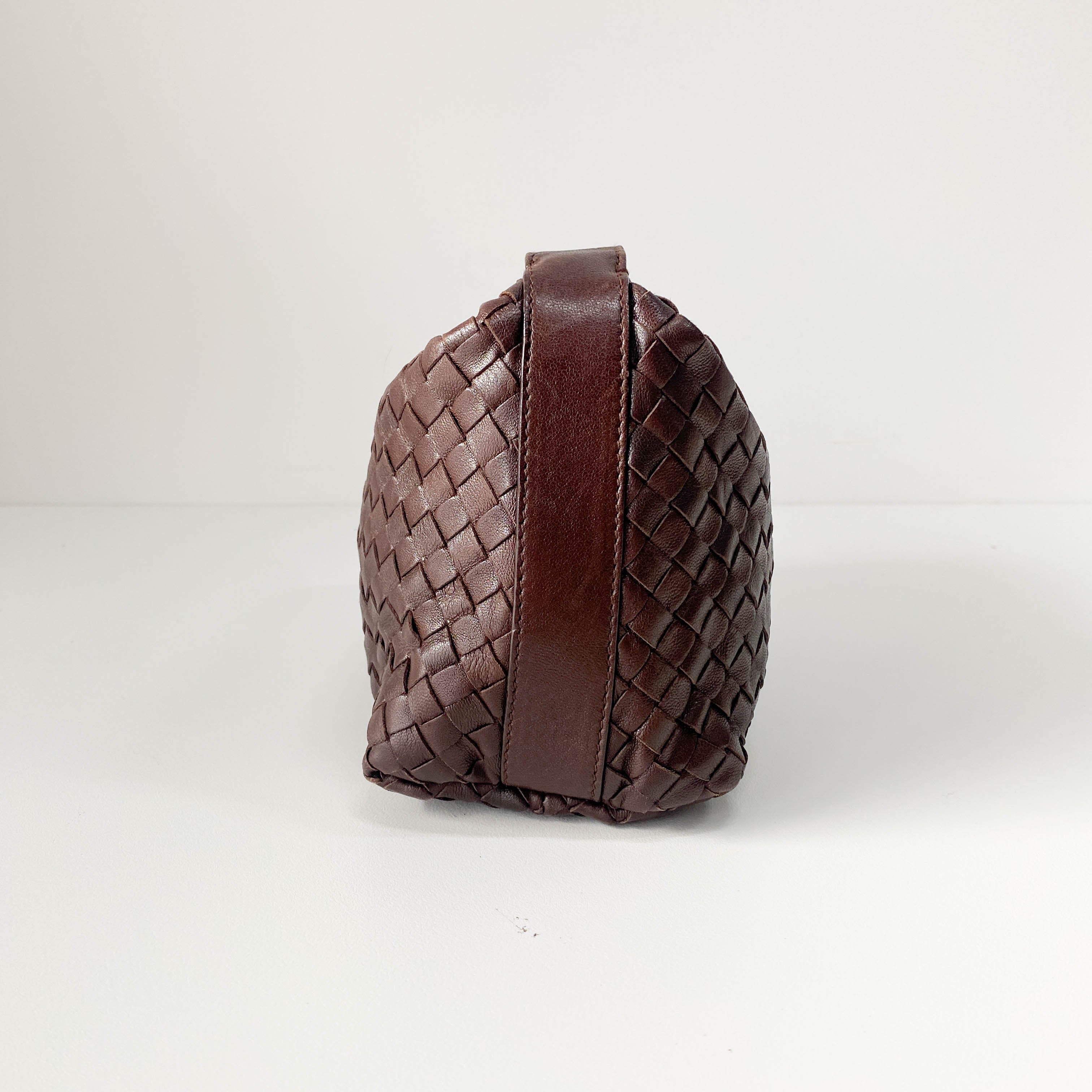 Intrecciato Brown Leather Handbag