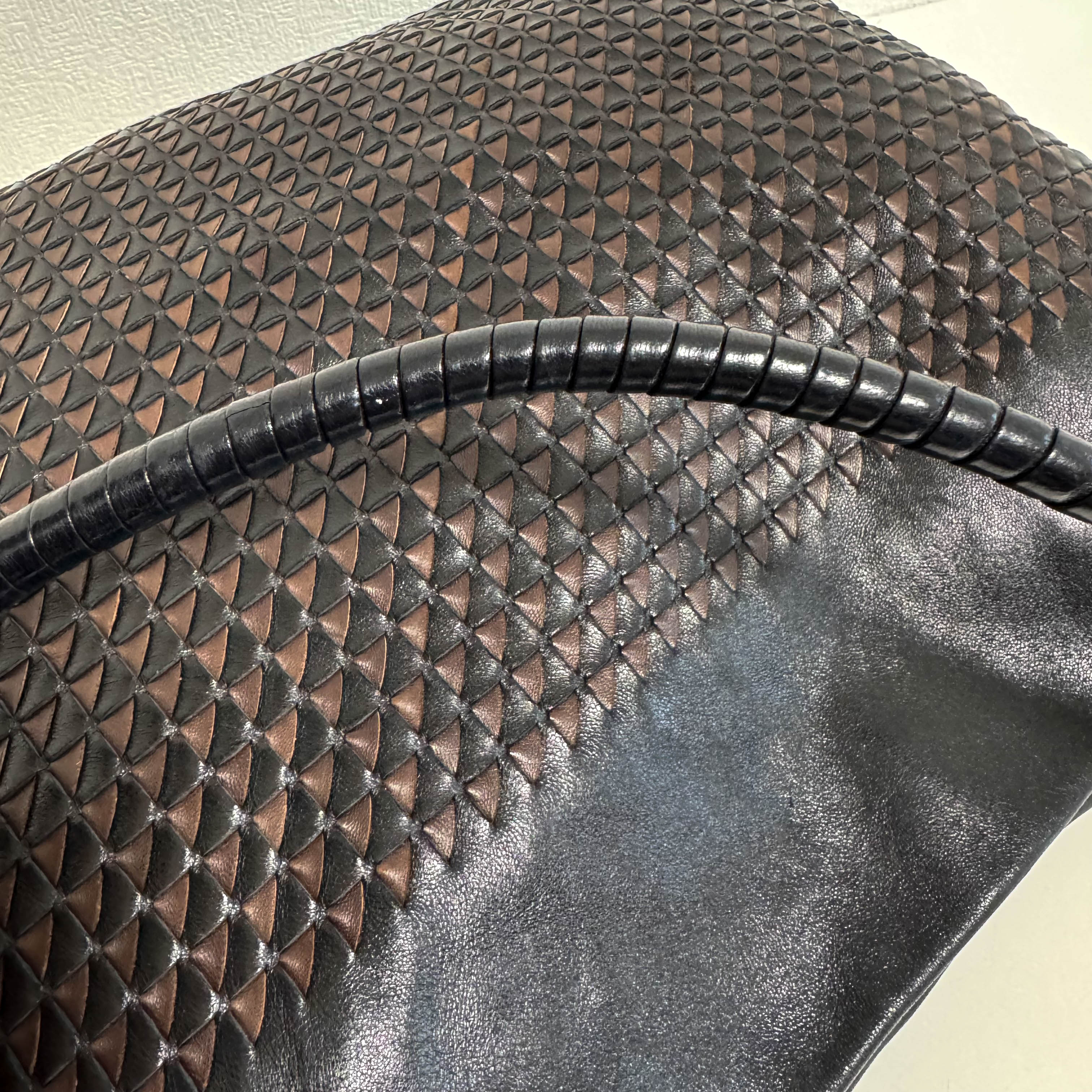 Intrecciato Brown Leather Hobo Shoulder Bag