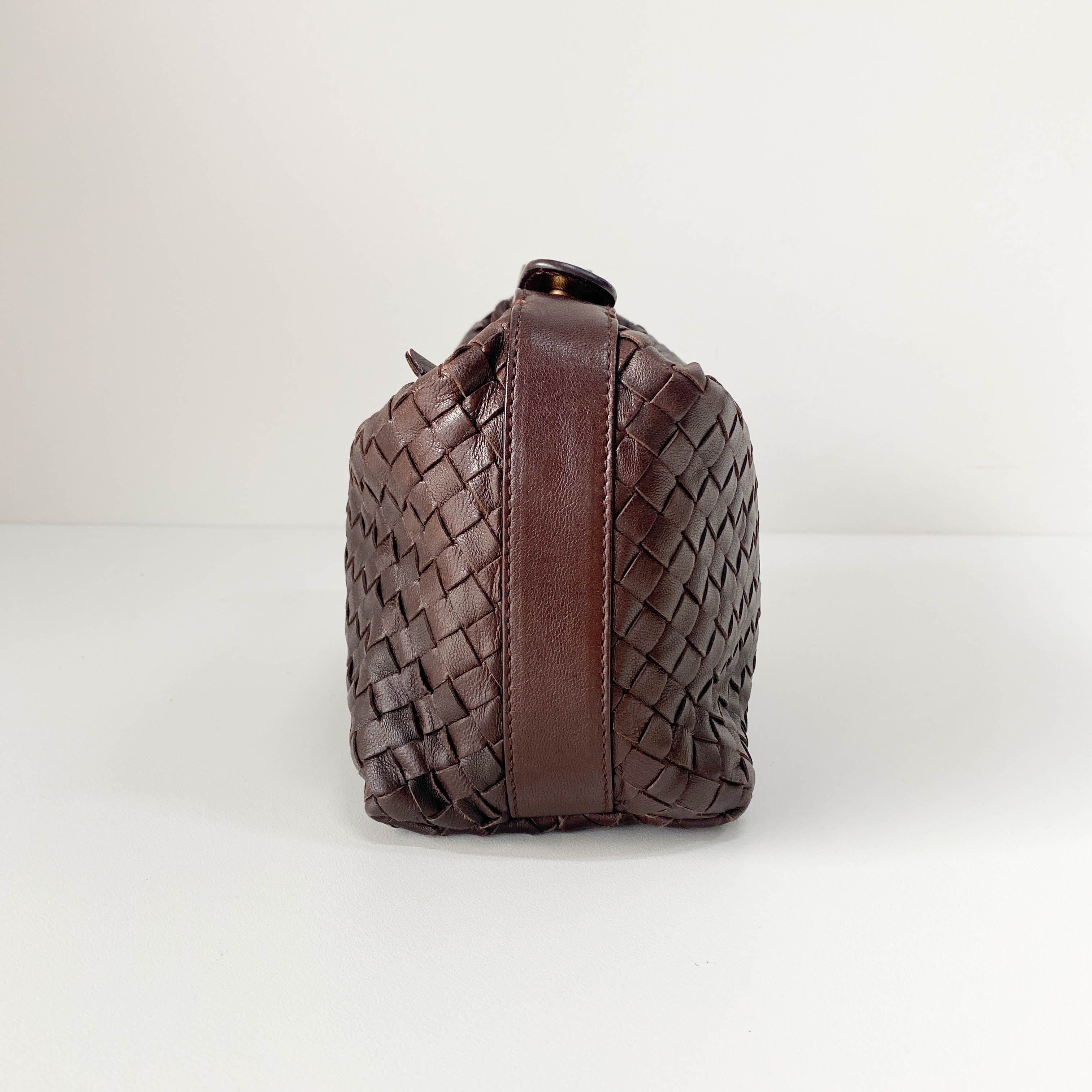 Intrecciato Brown Leather Handbag