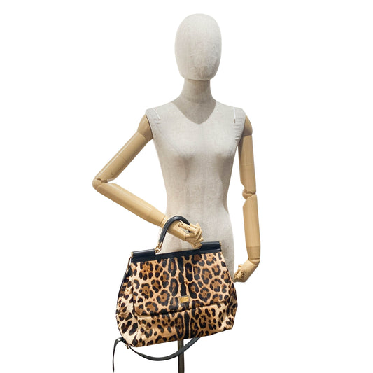 Yellow Jaguar Print Pony Hair Two Way Bag