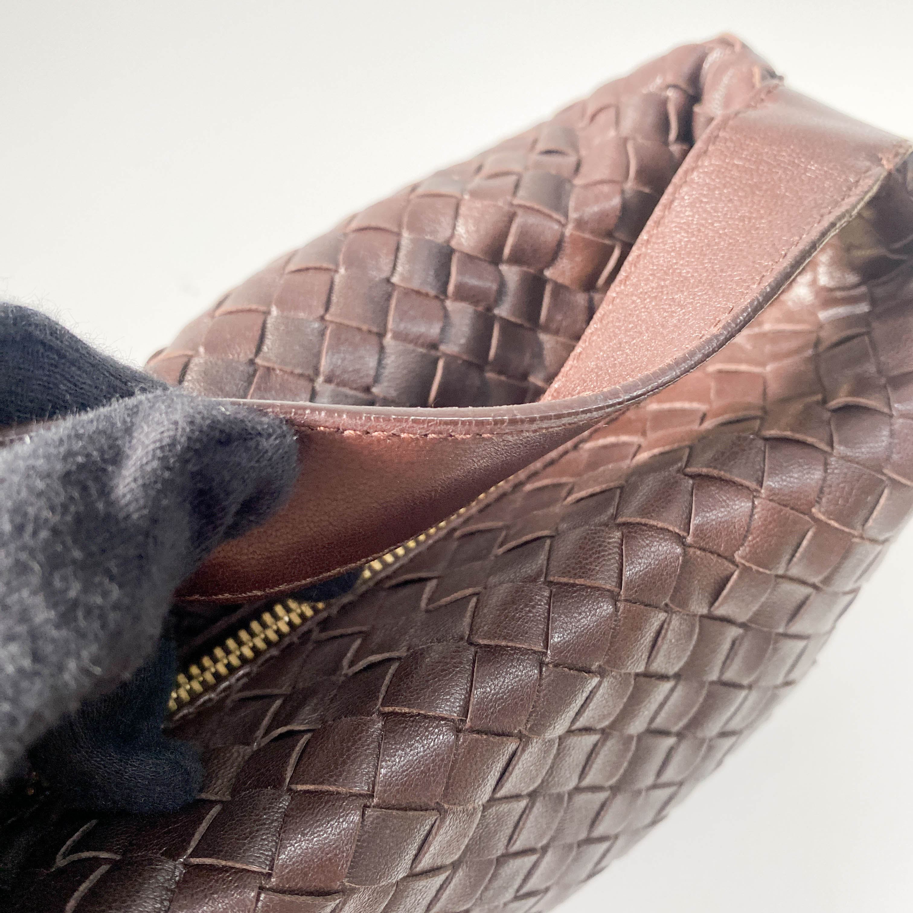 Intrecciato Brown Leather Handbag