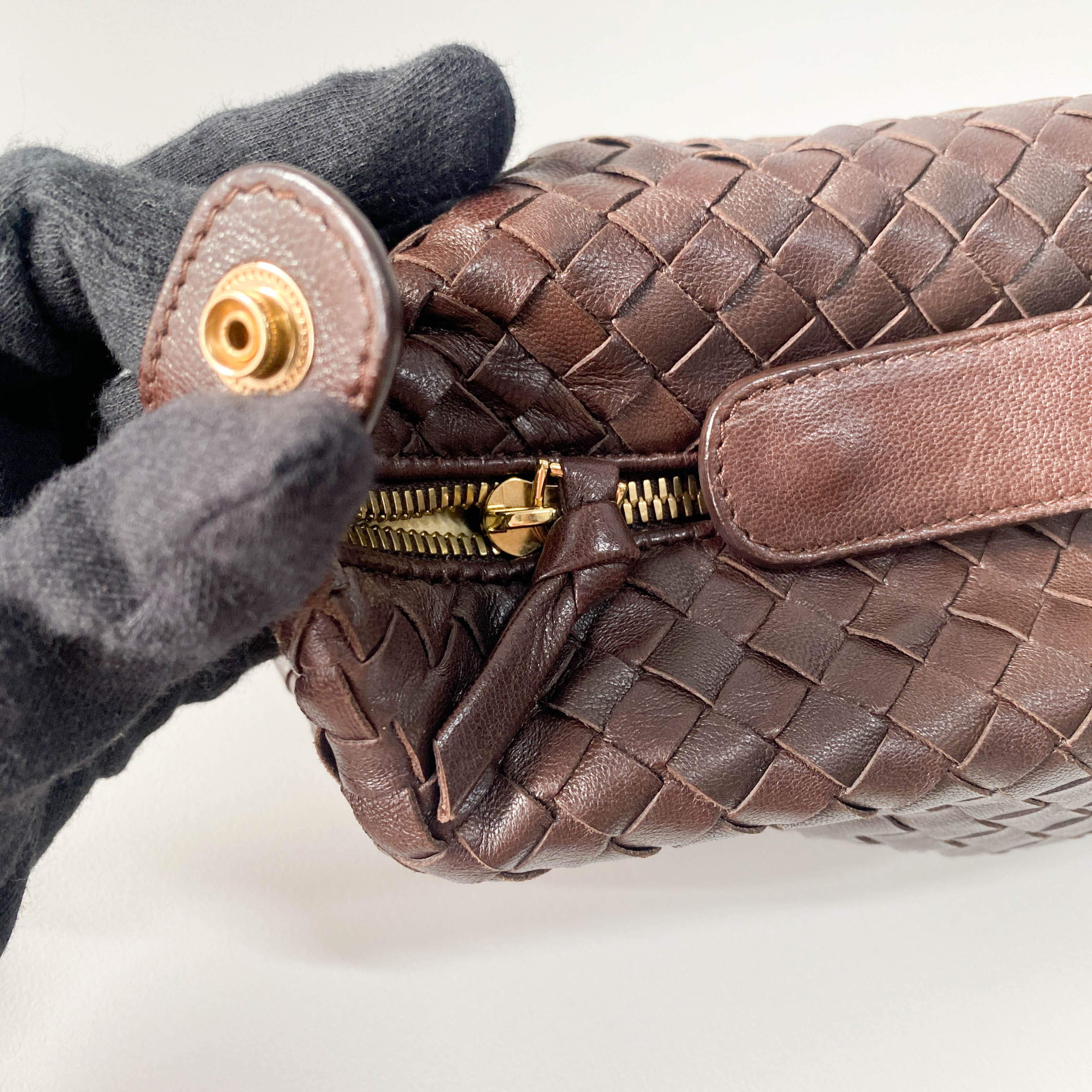 Intrecciato Brown Leather Handbag