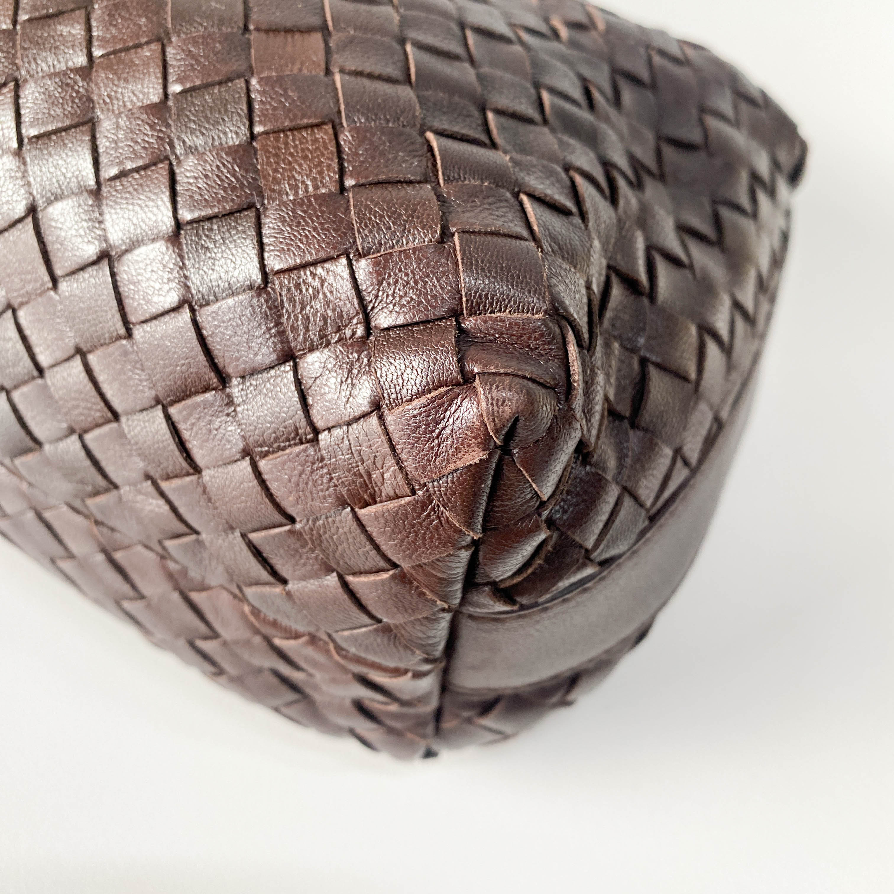 Intrecciato Brown Leather Handbag