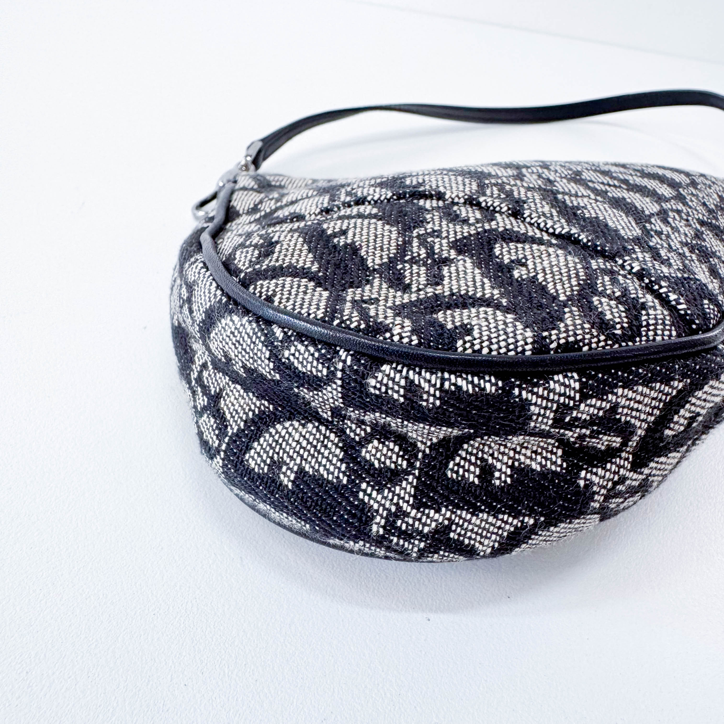 Trotter Saddle Mini Navy Oblique Tweed Shoulder Bag