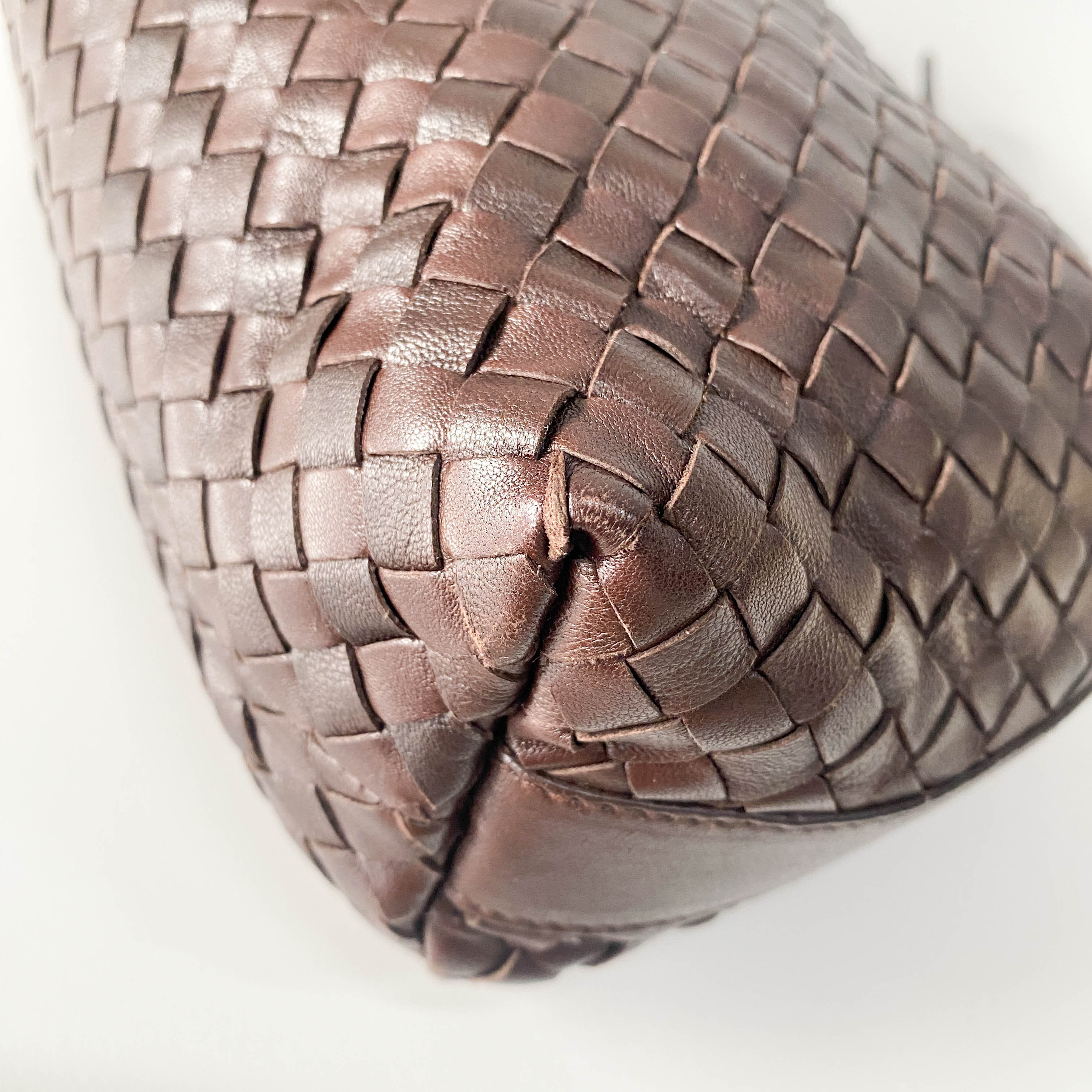 Intrecciato Brown Leather Handbag