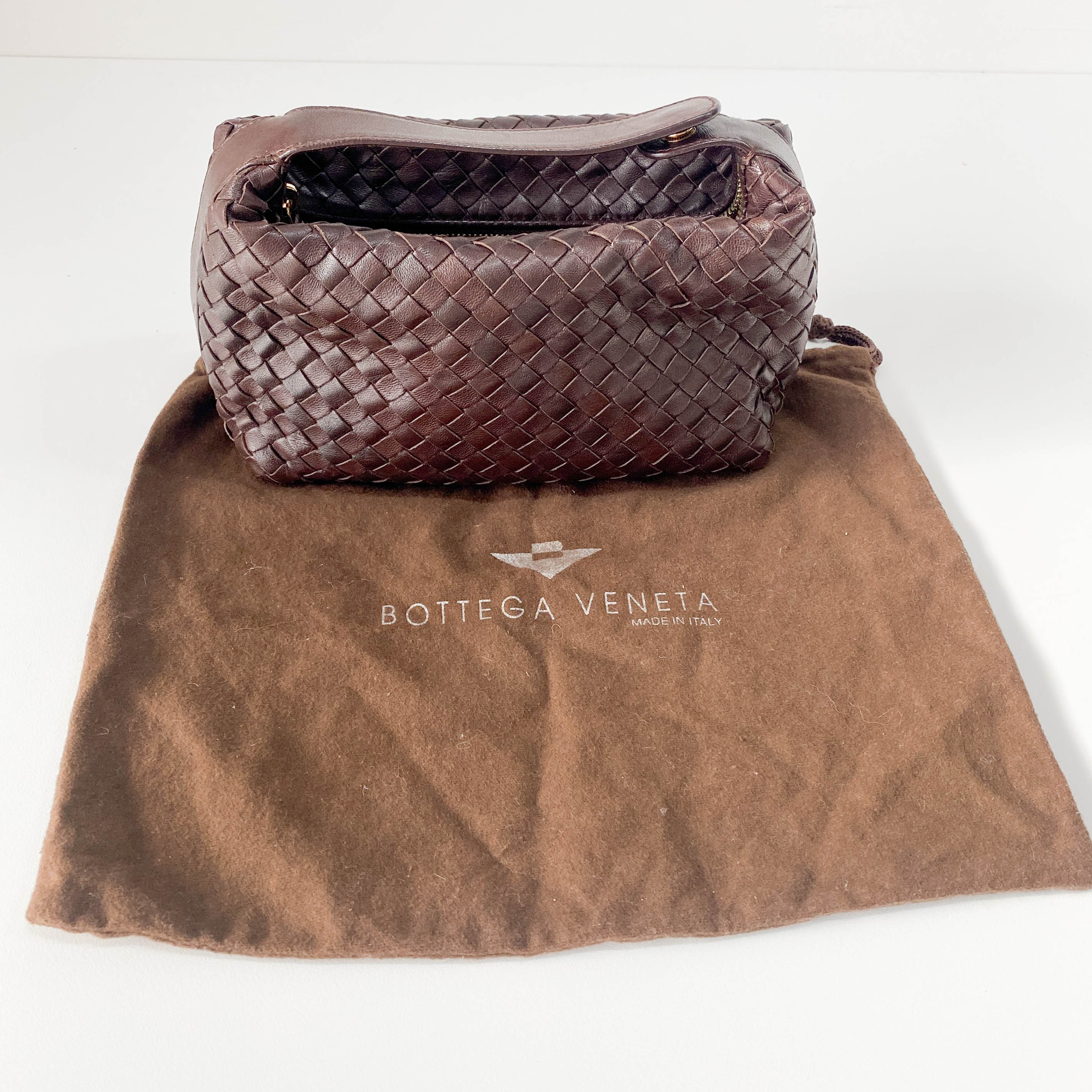 Intrecciato Brown Leather Handbag