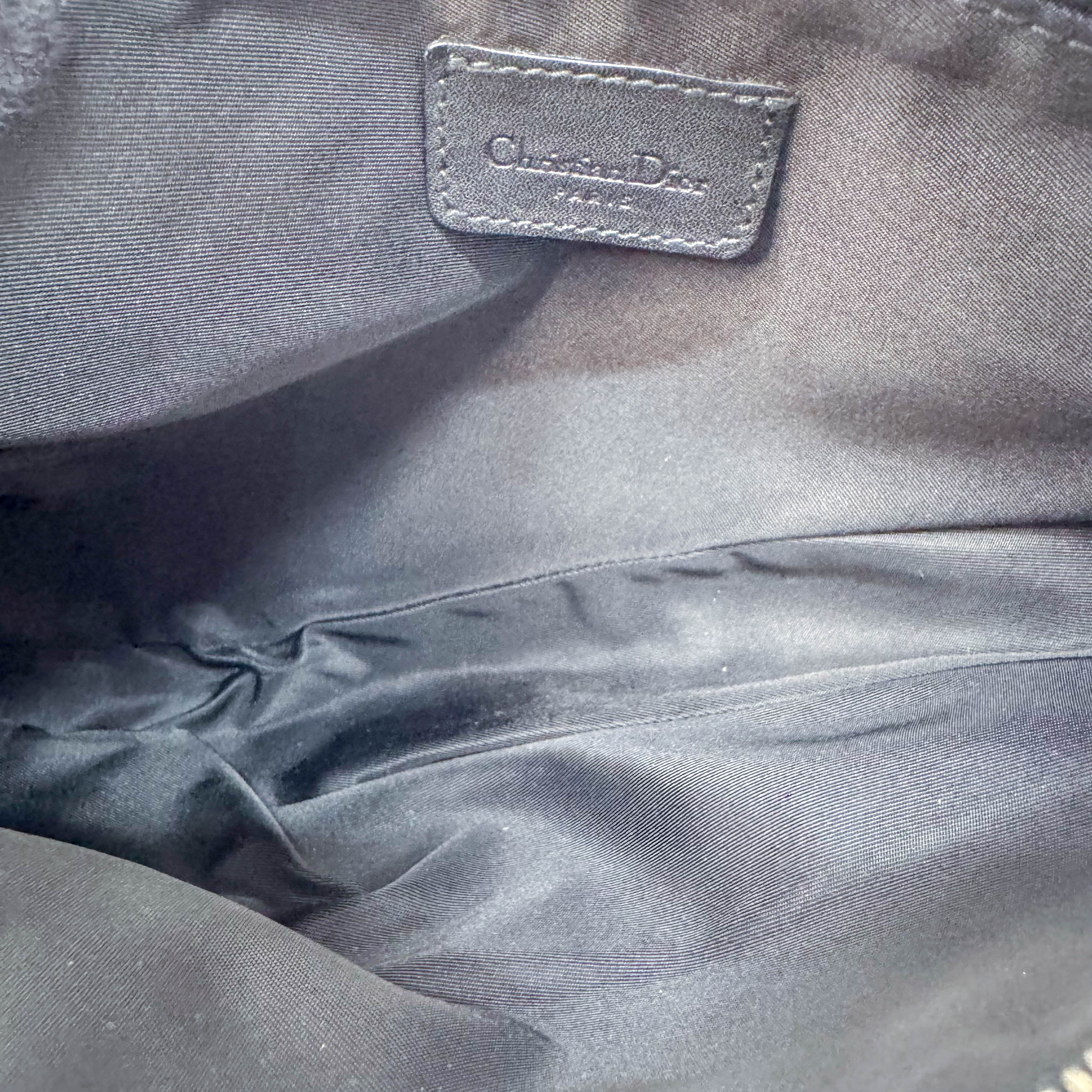 Trotter Saddle Mini Navy Oblique Tweed Shoulder Bag