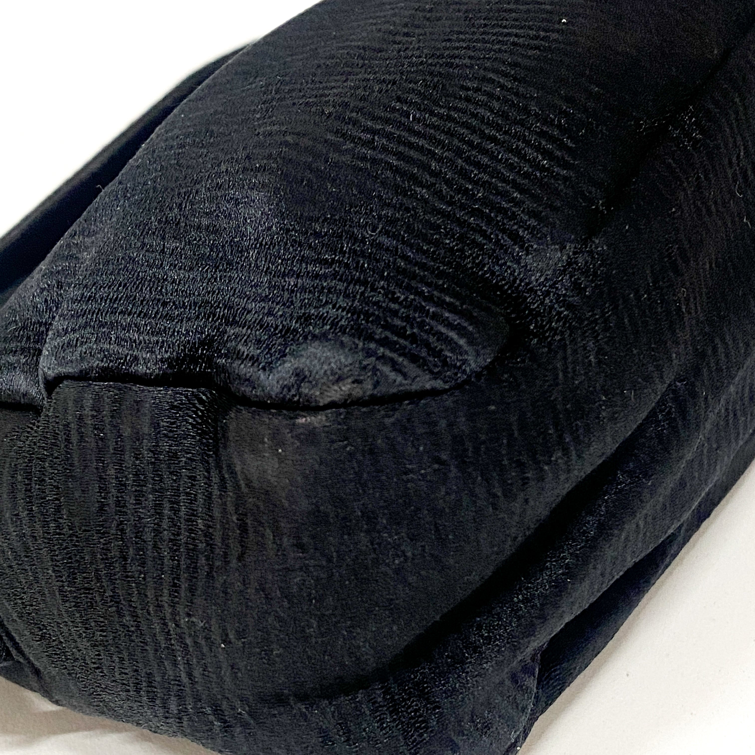 Mini Black Velvet Handbag