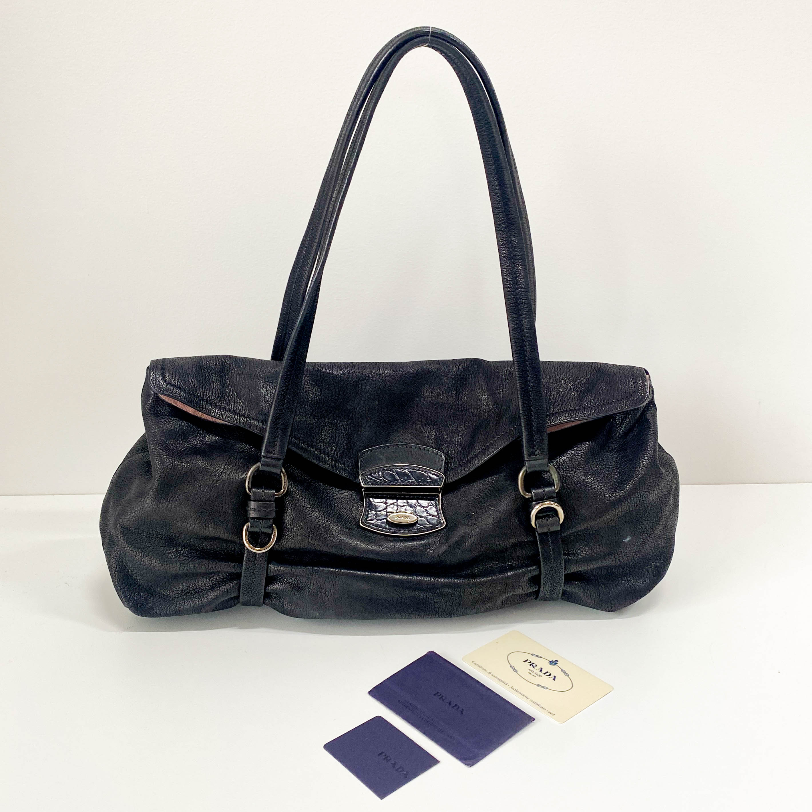 Black Leather Shoulder Bag