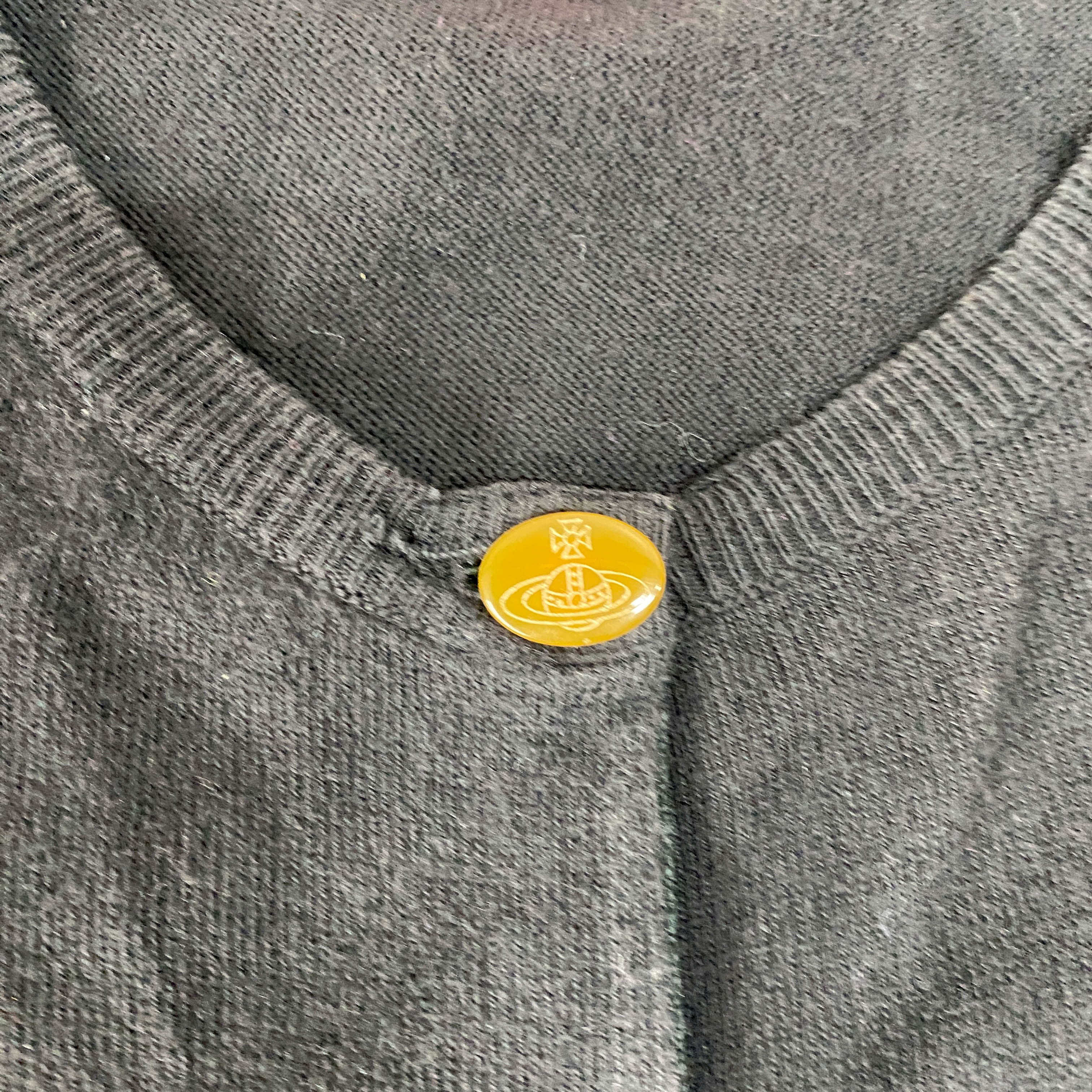 Orb Logo Size M Black Cotton Cardigan