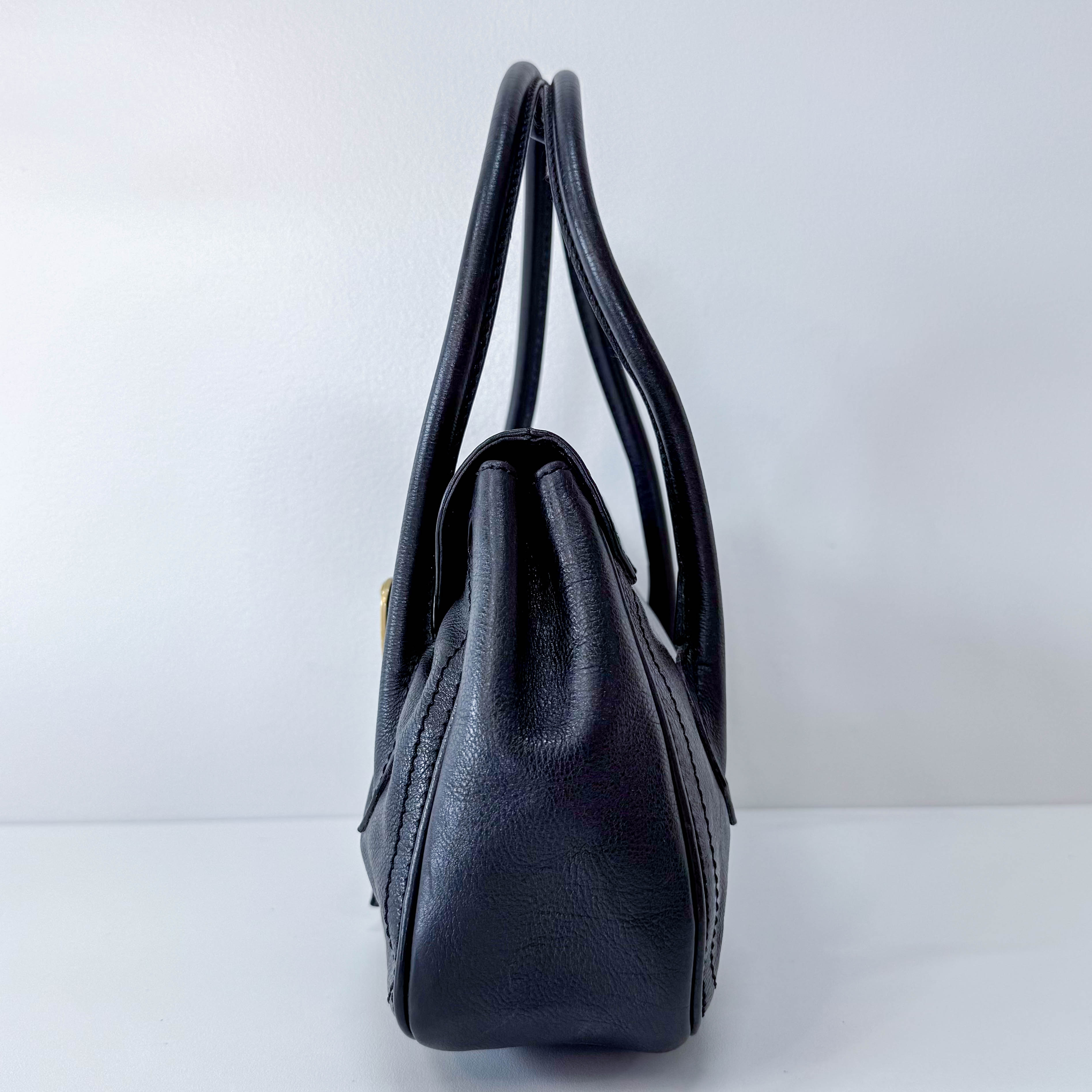Black Leather Shoulder Bag