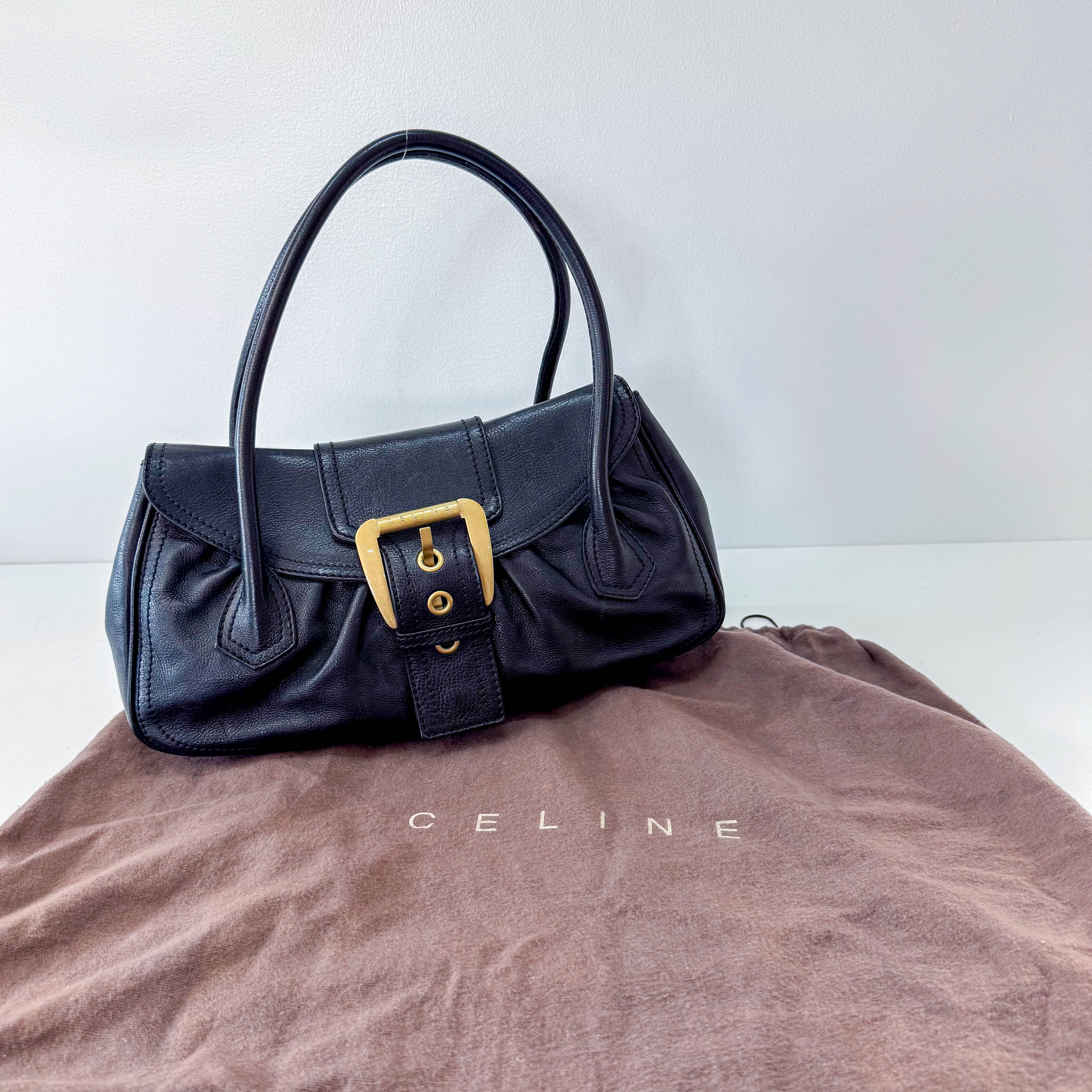Black Leather Shoulder Bag