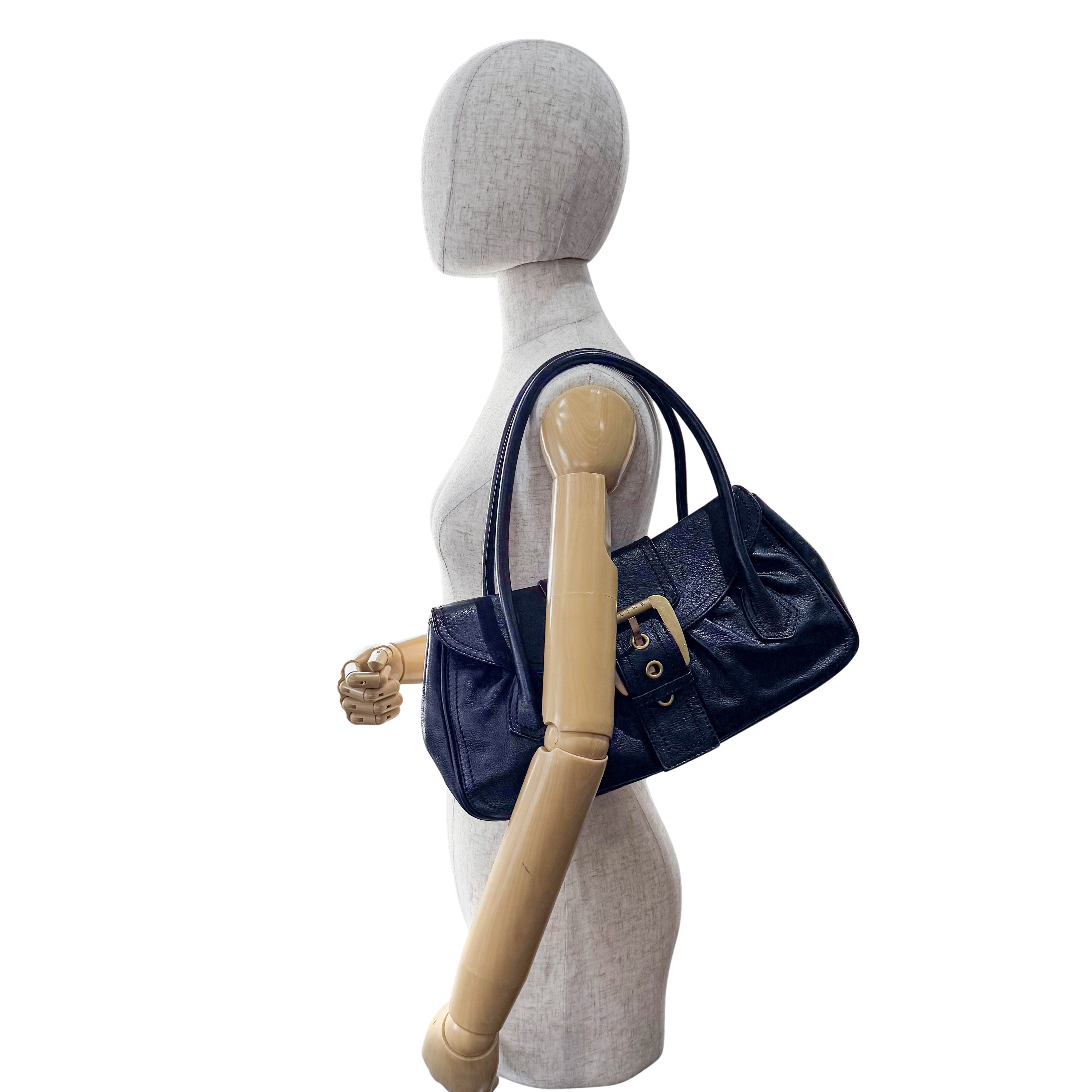 Black Leather Shoulder Bag