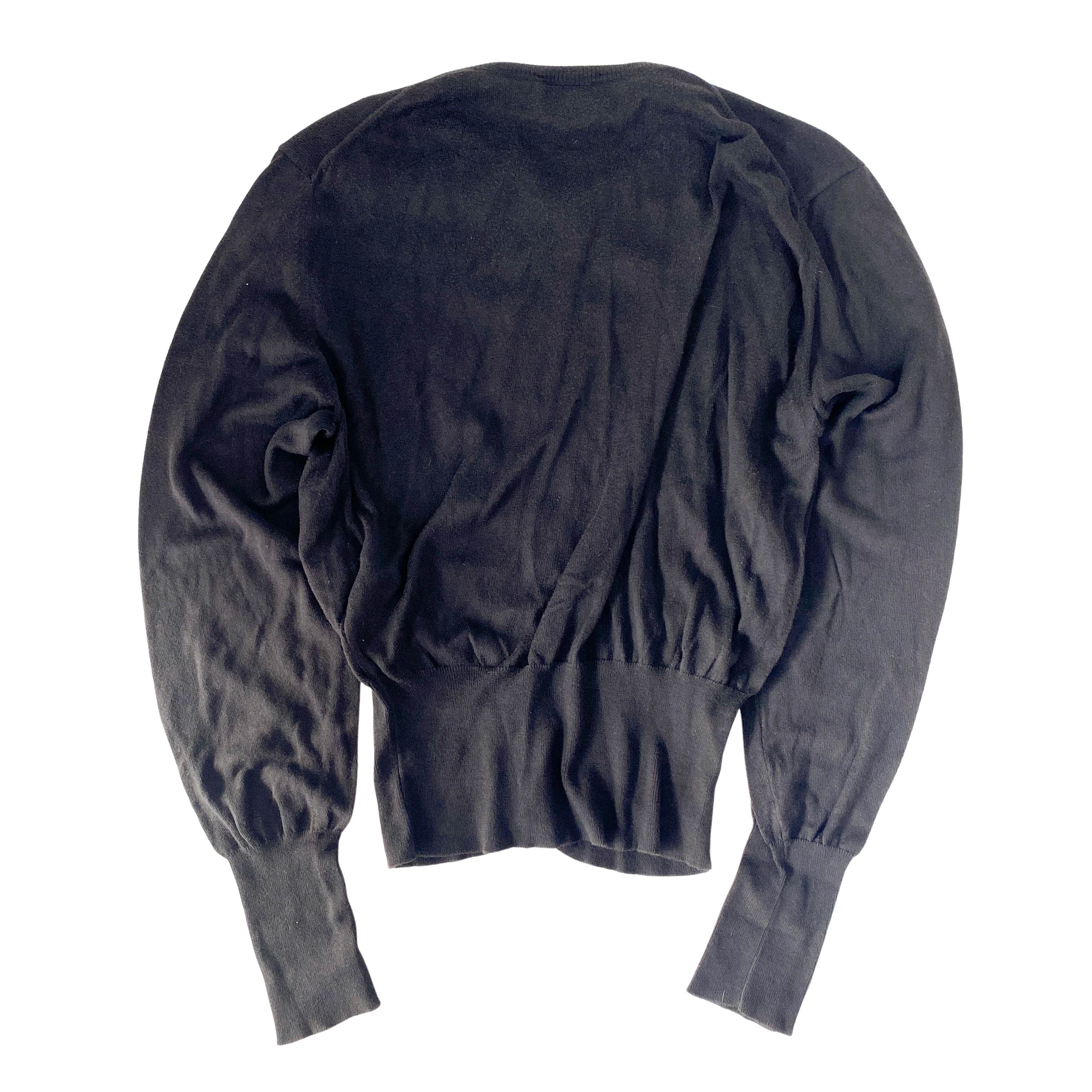 Orb Logo Size M Black Cotton Cardigan