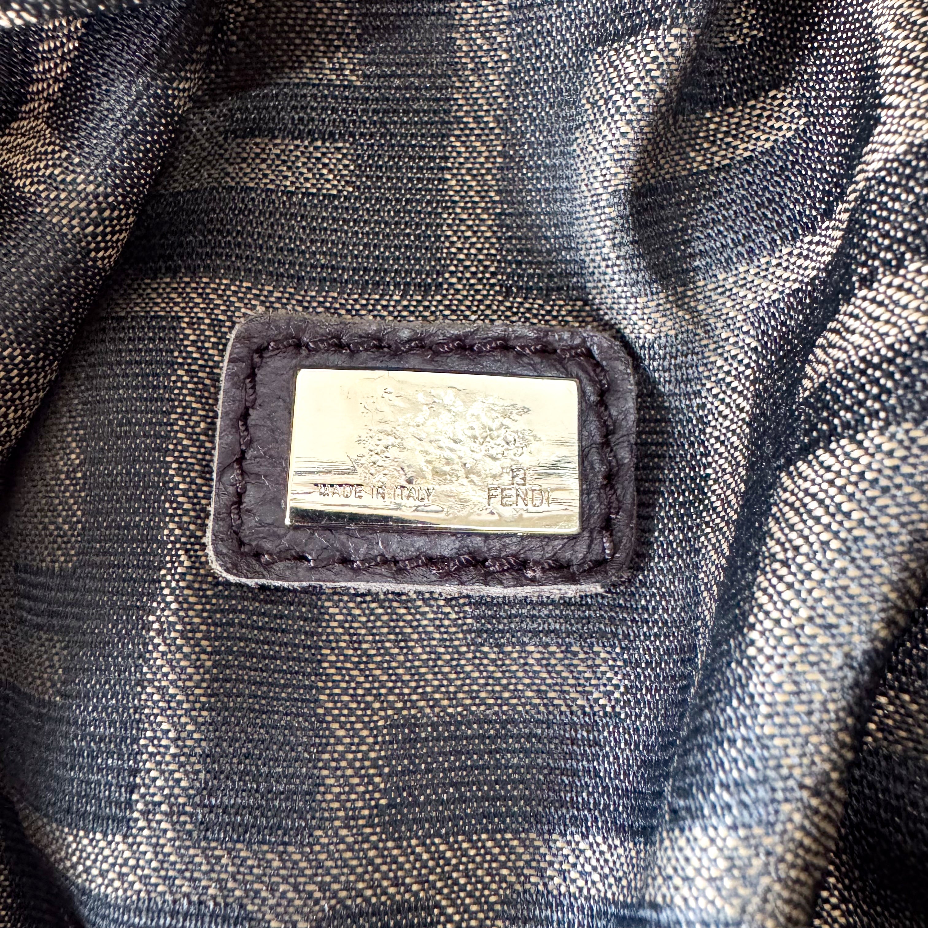 Spy Zucca Brown Canvas & Leather Shoulder Bag