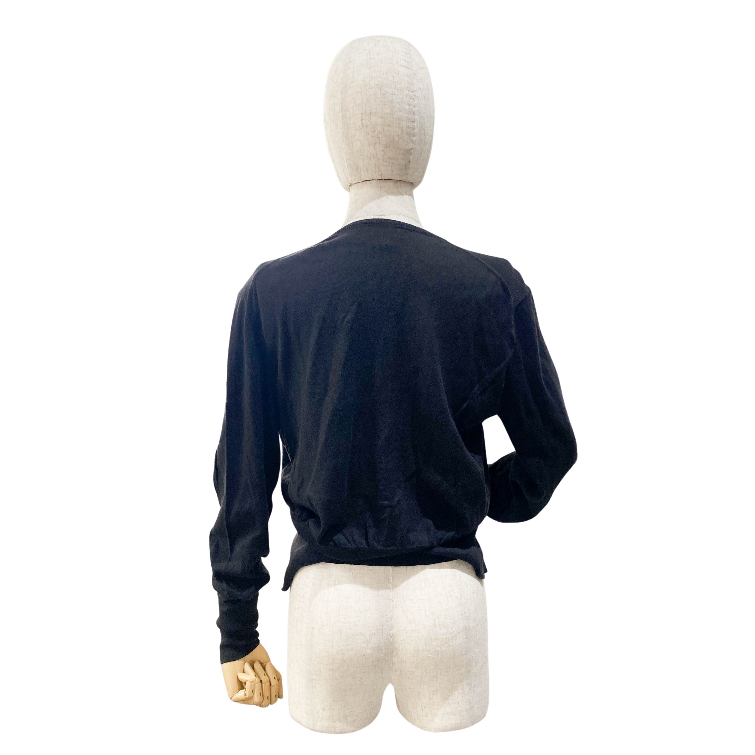 Orb Logo Size M Black Cotton Cardigan