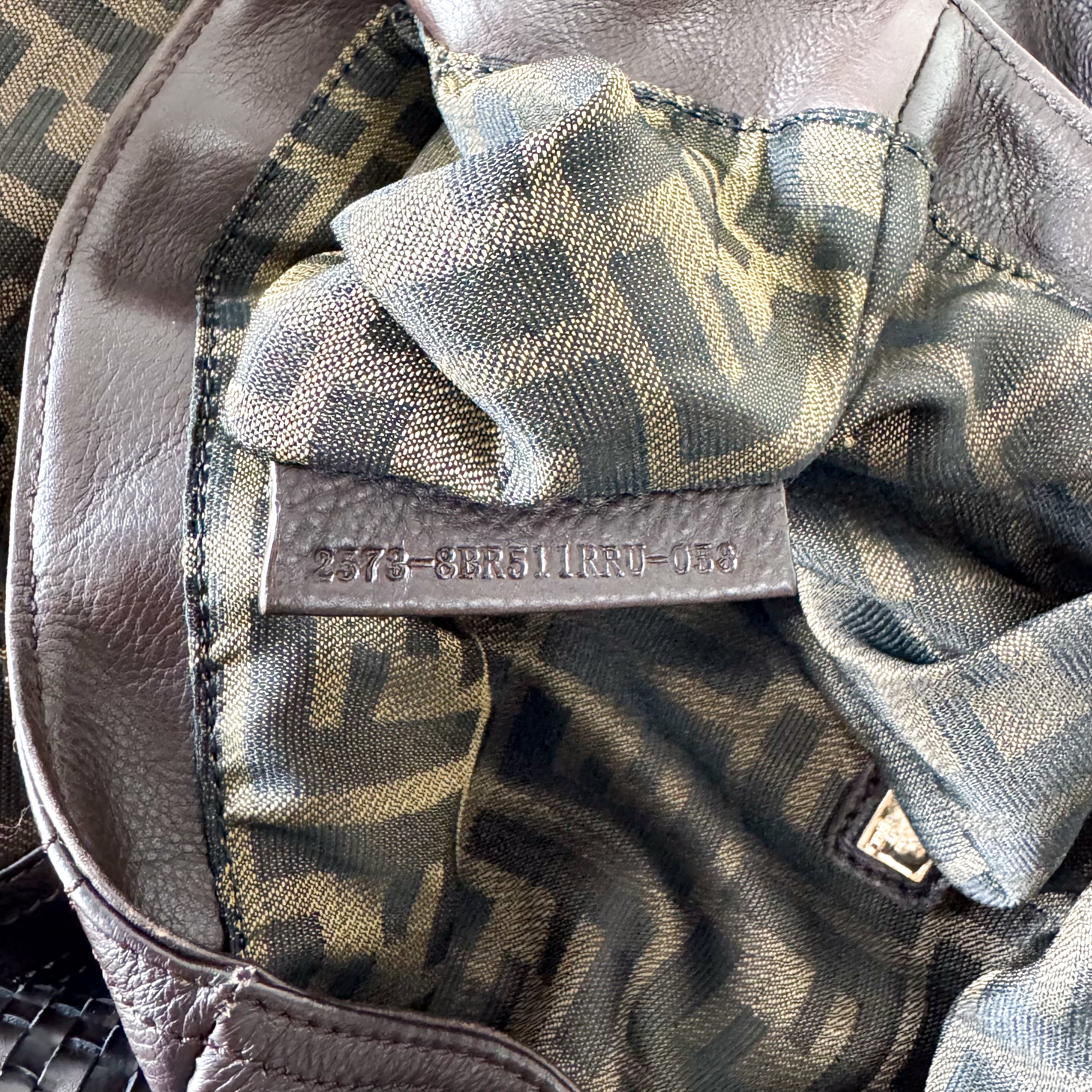 Spy Zucca Brown Canvas & Leather Shoulder Bag