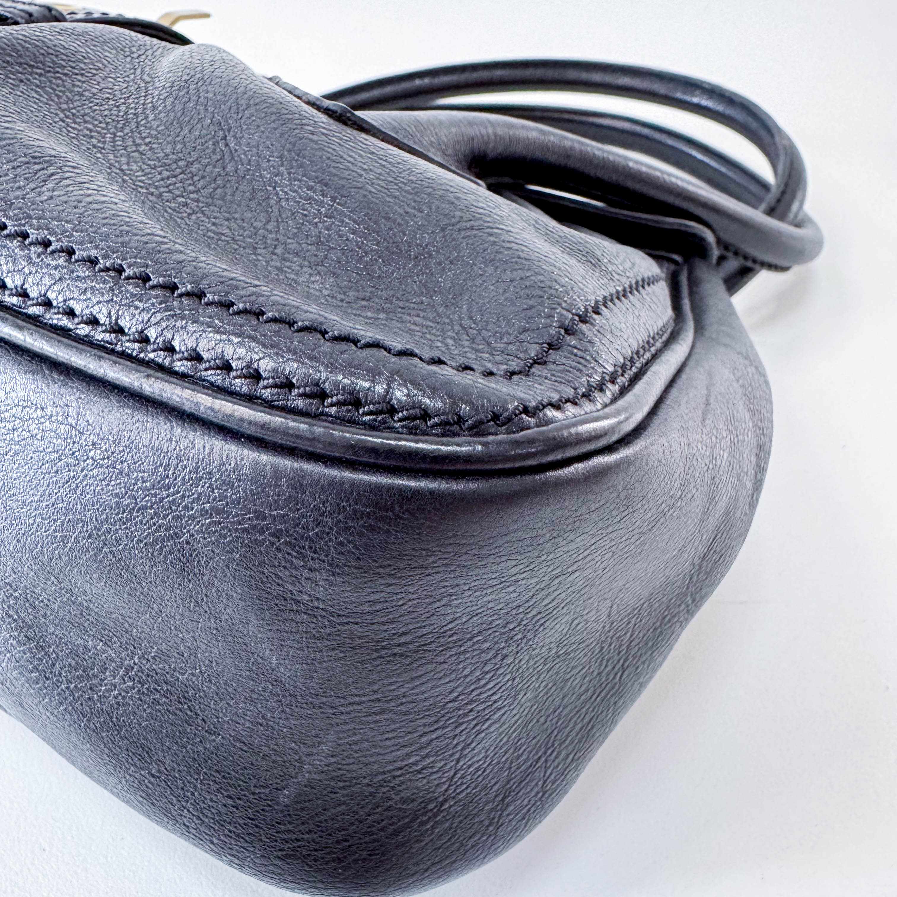 Black Leather Shoulder Bag