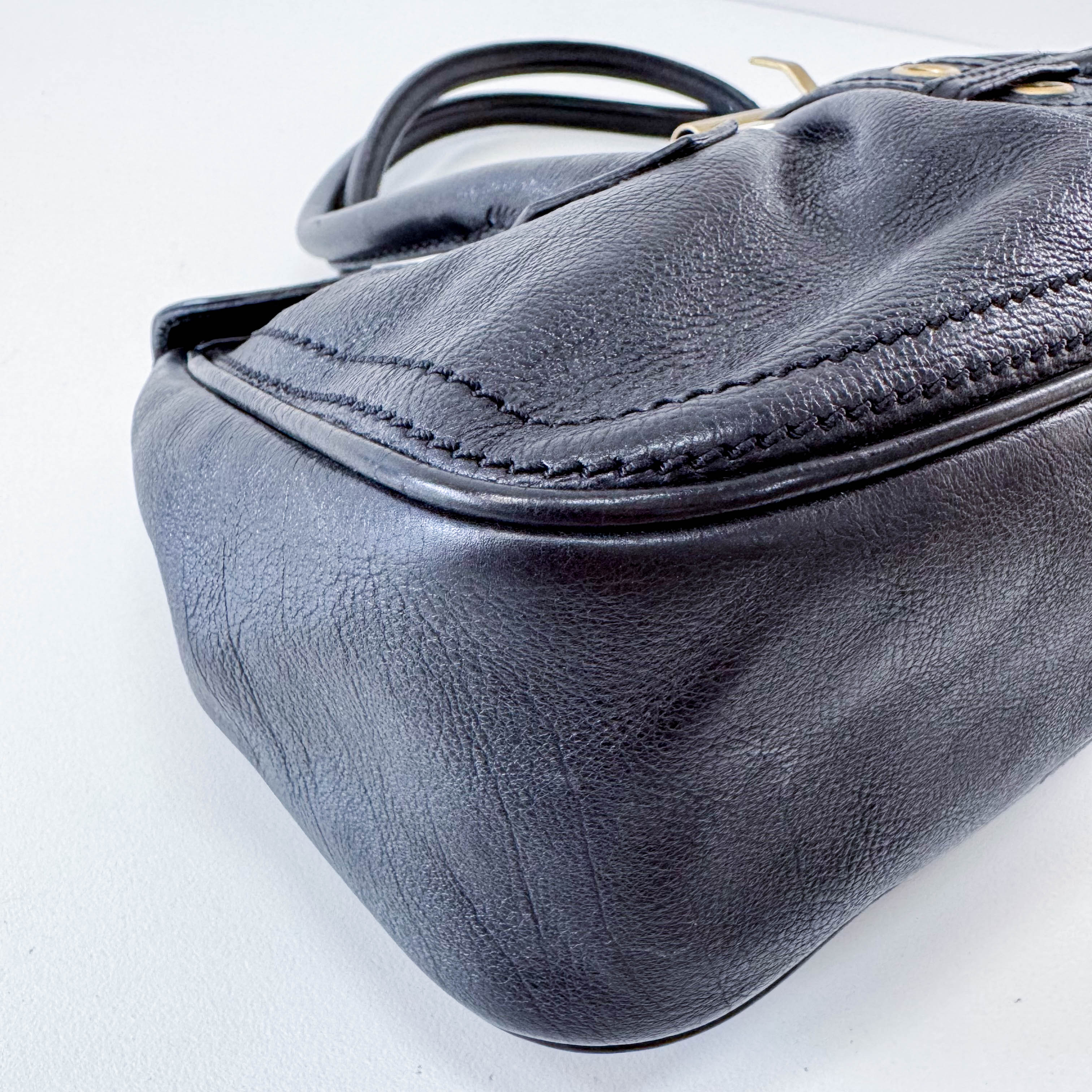 Black Leather Shoulder Bag