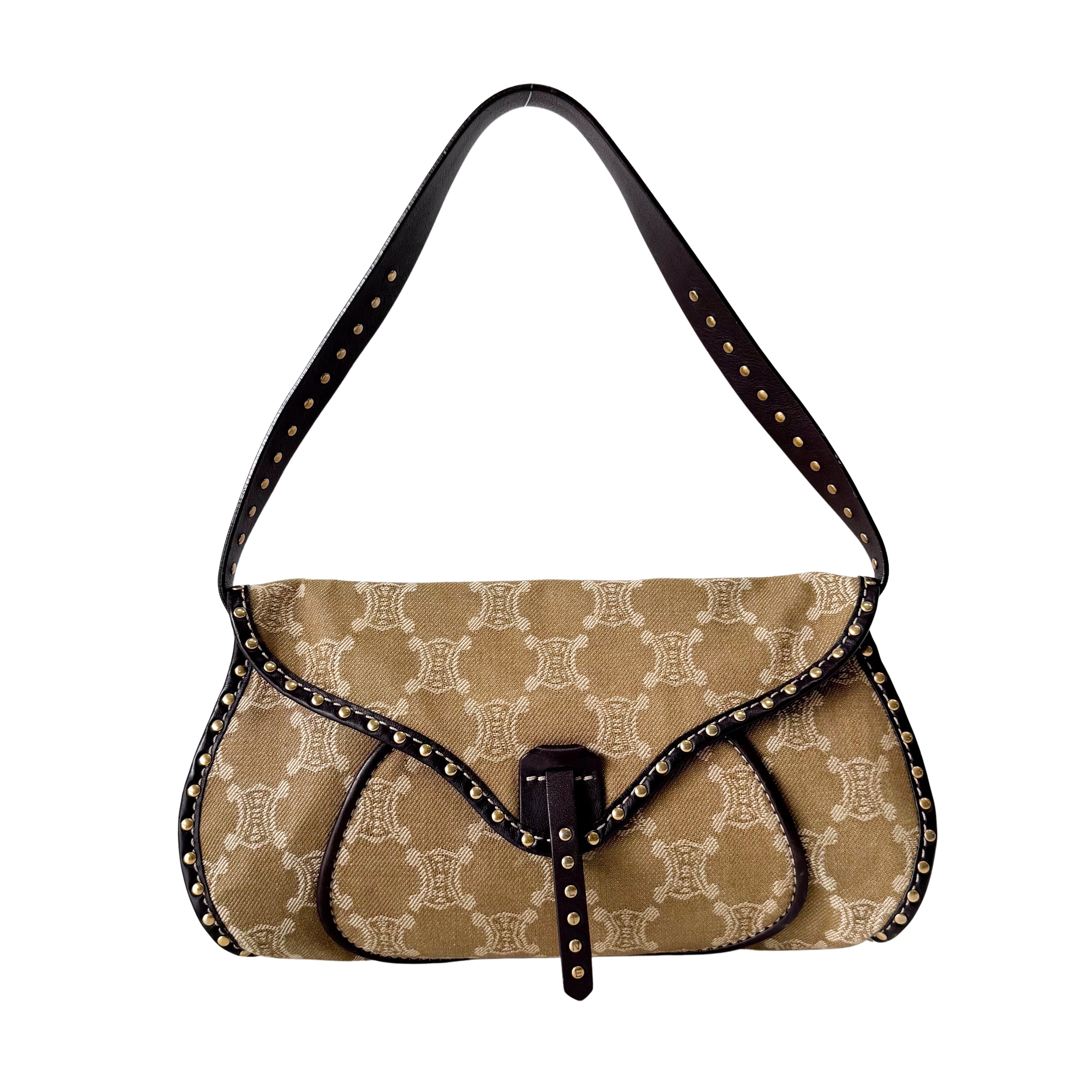 Macadam Triomphe Canvas Beige Shoulder Bag