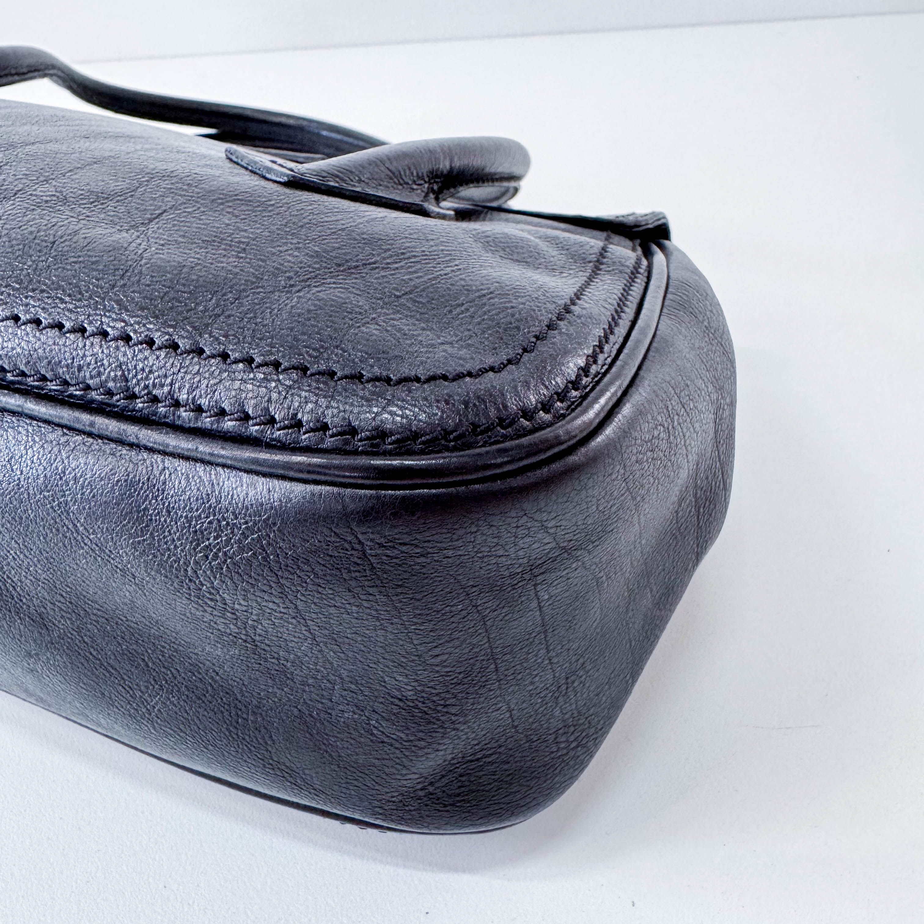 Black Leather Shoulder Bag