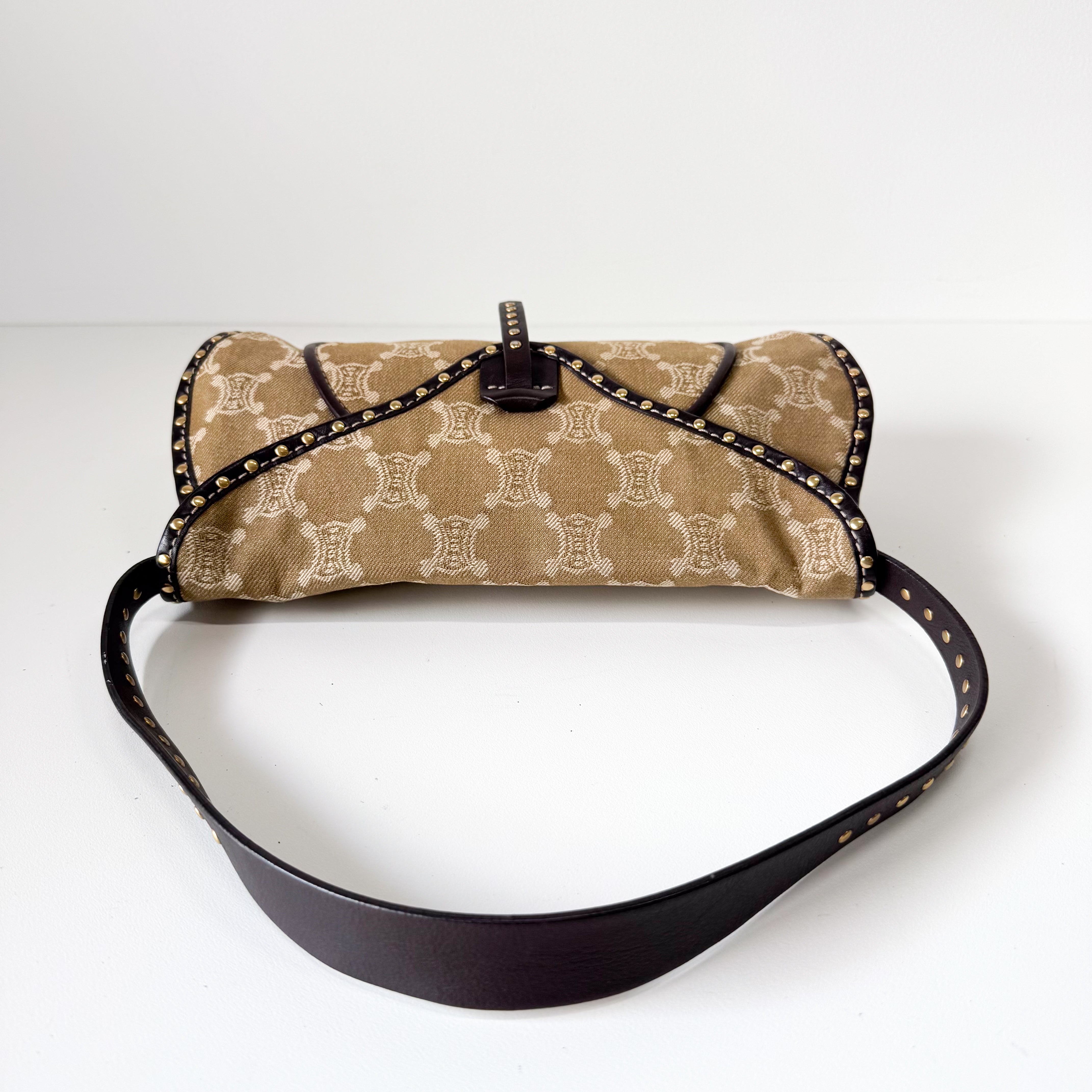 Macadam Triomphe Canvas Beige Shoulder Bag