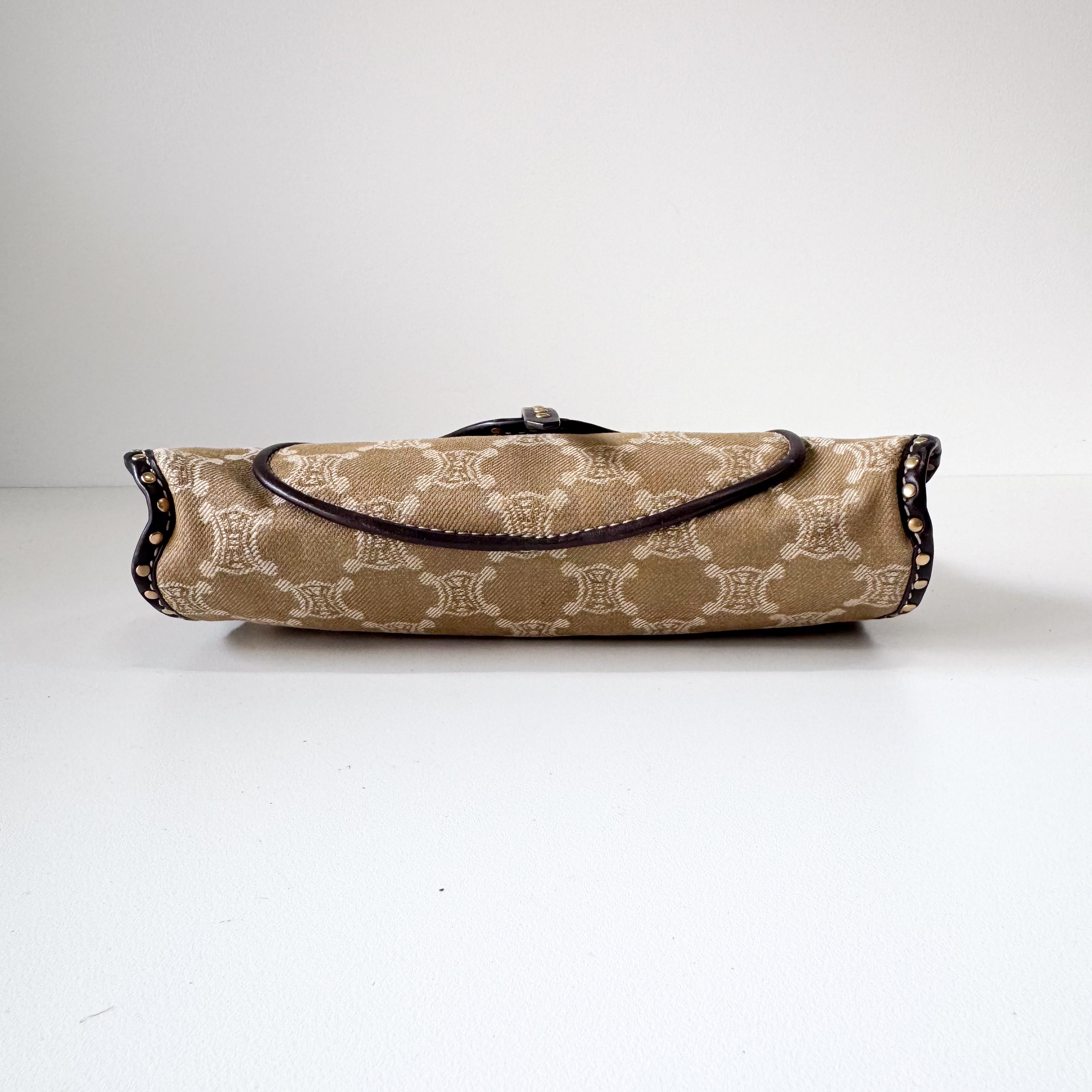 Macadam Triomphe Canvas Beige Shoulder Bag