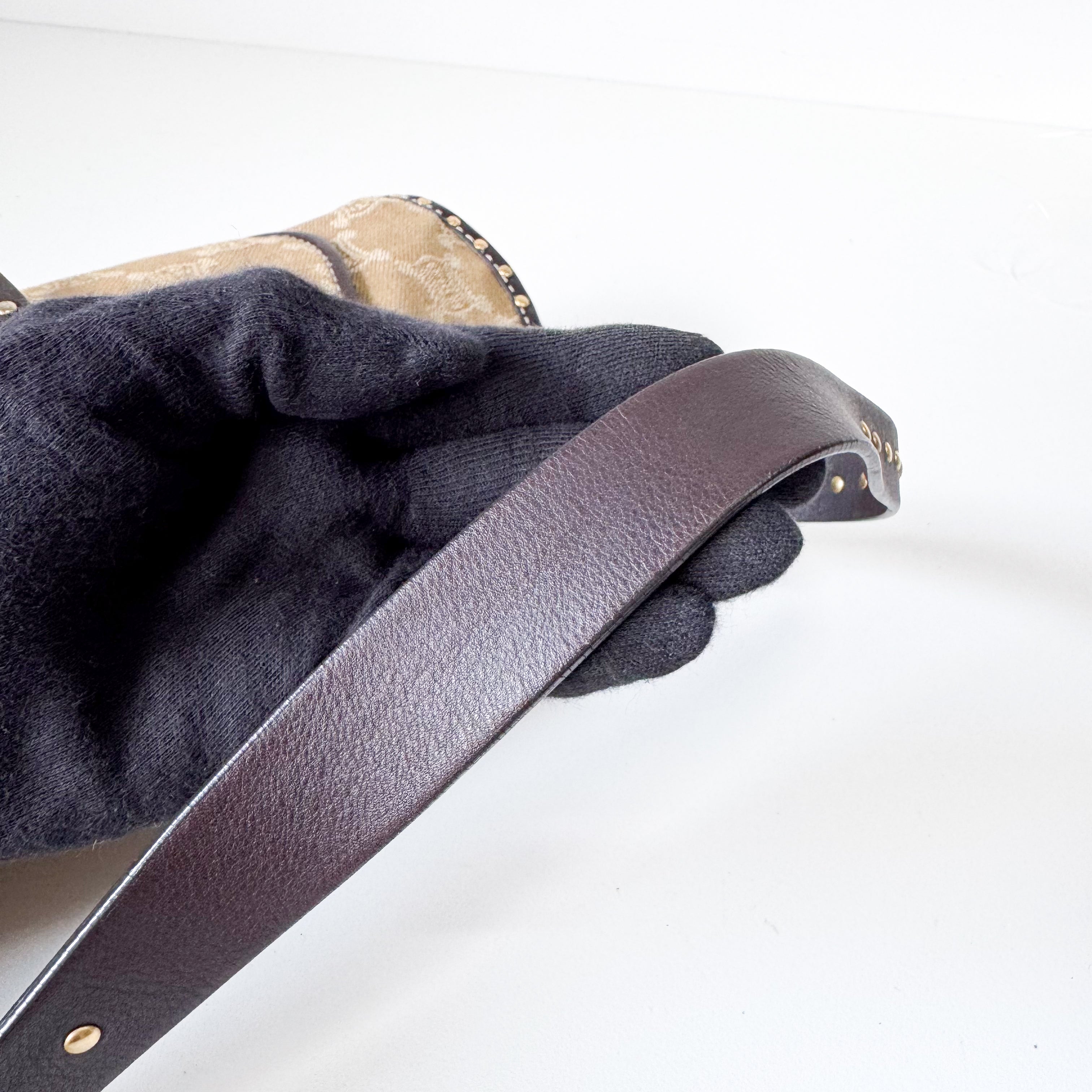 Macadam Triomphe Canvas Beige Shoulder Bag