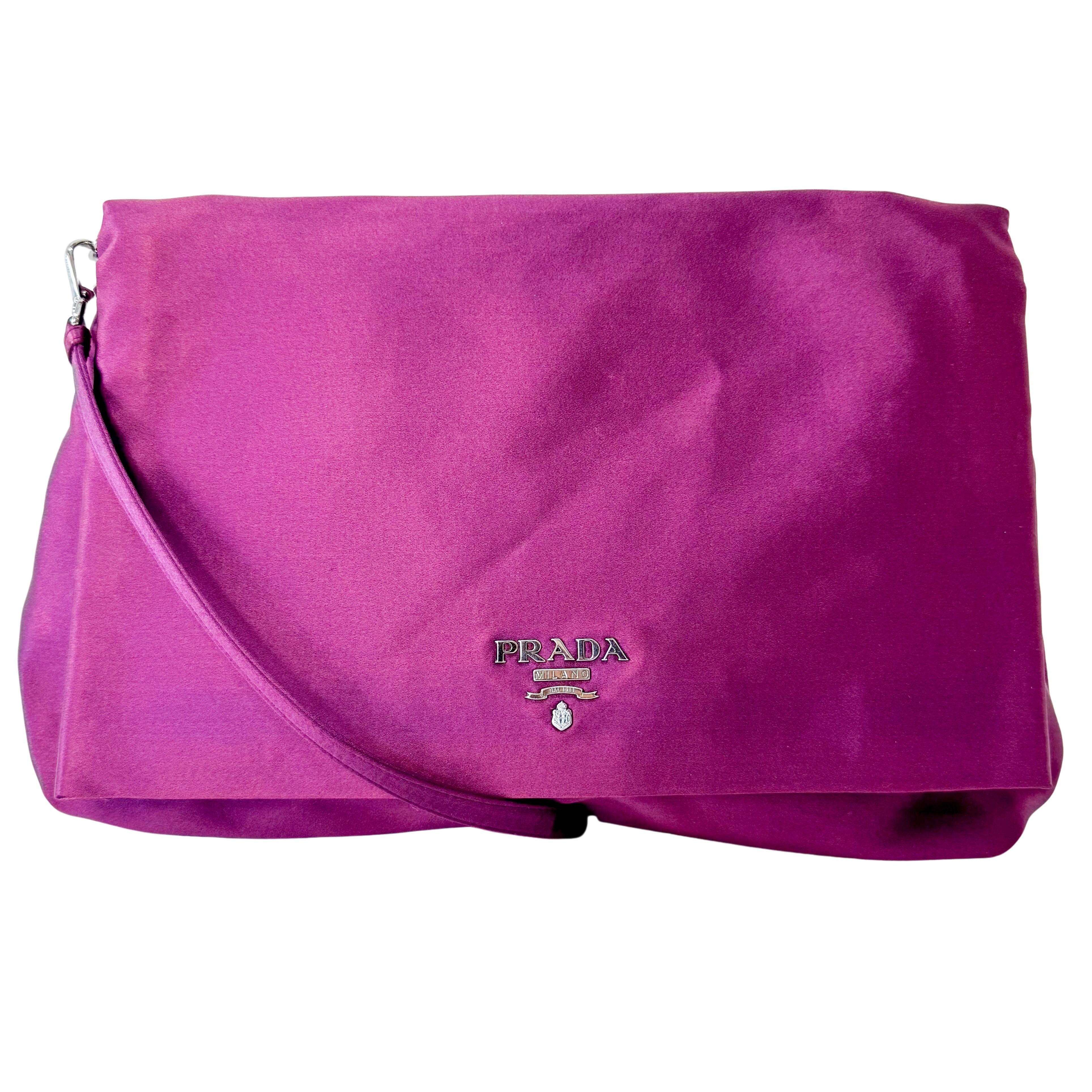 Purple Satin Shoulder Bag