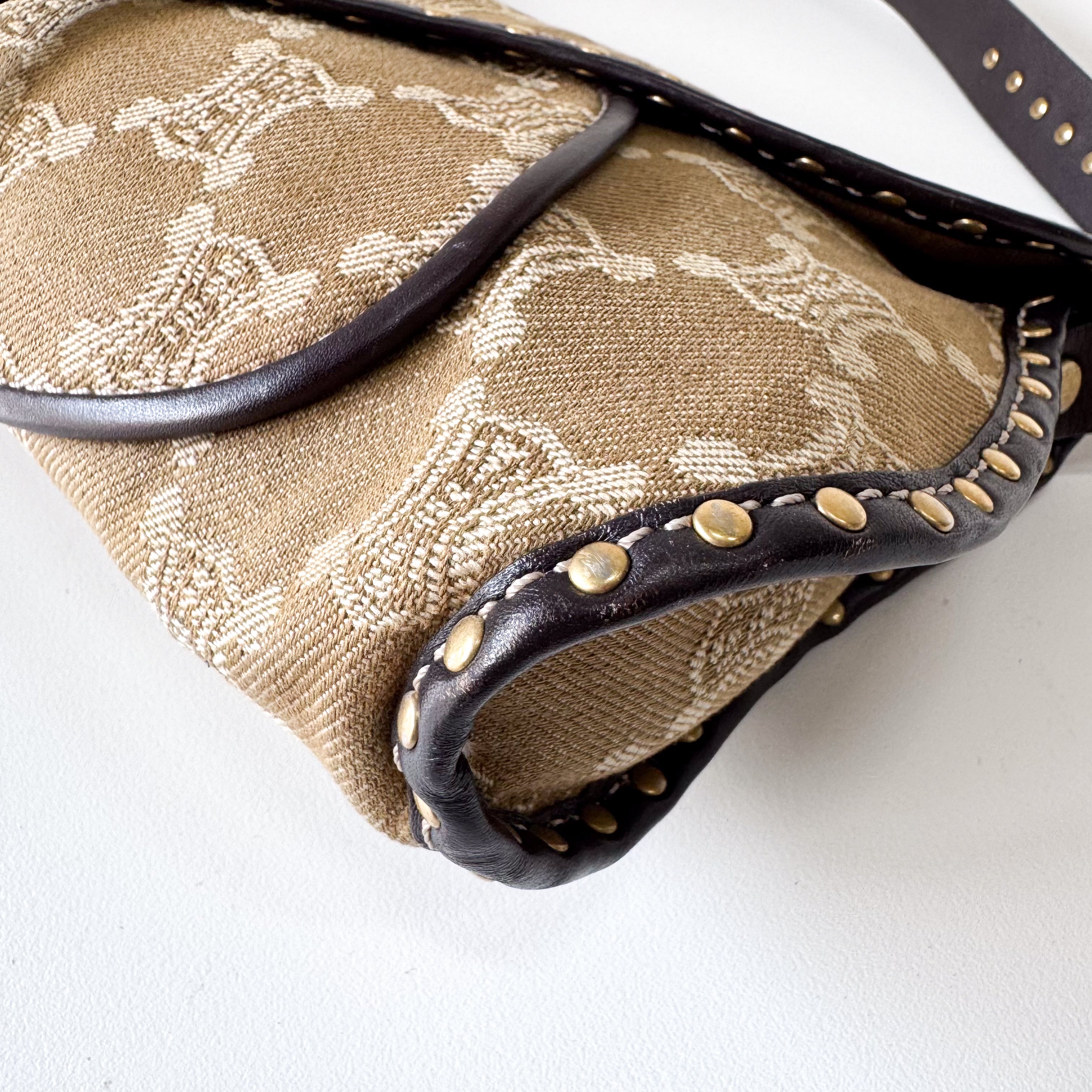 Macadam Triomphe Canvas Beige Shoulder Bag