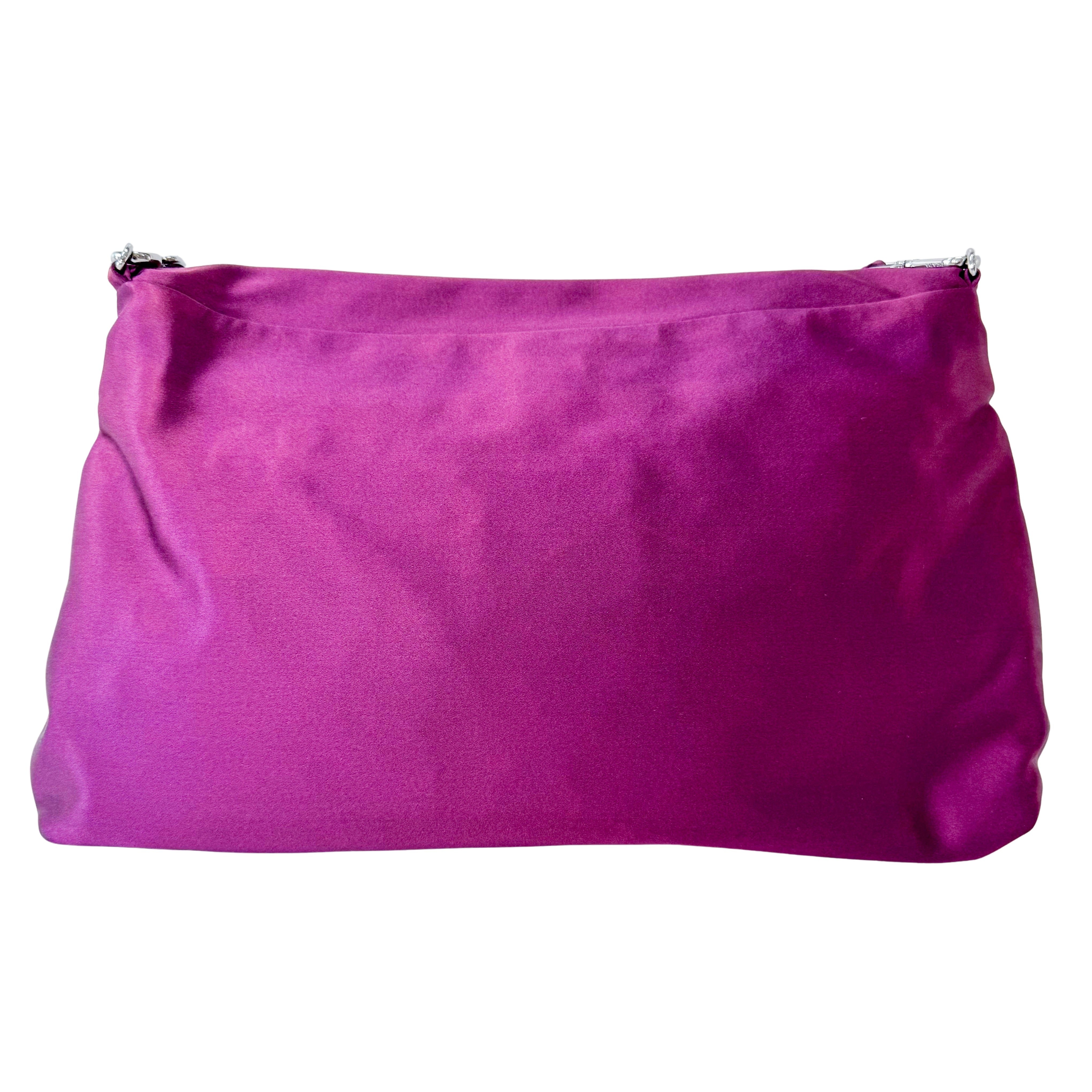 Purple Satin Shoulder Bag